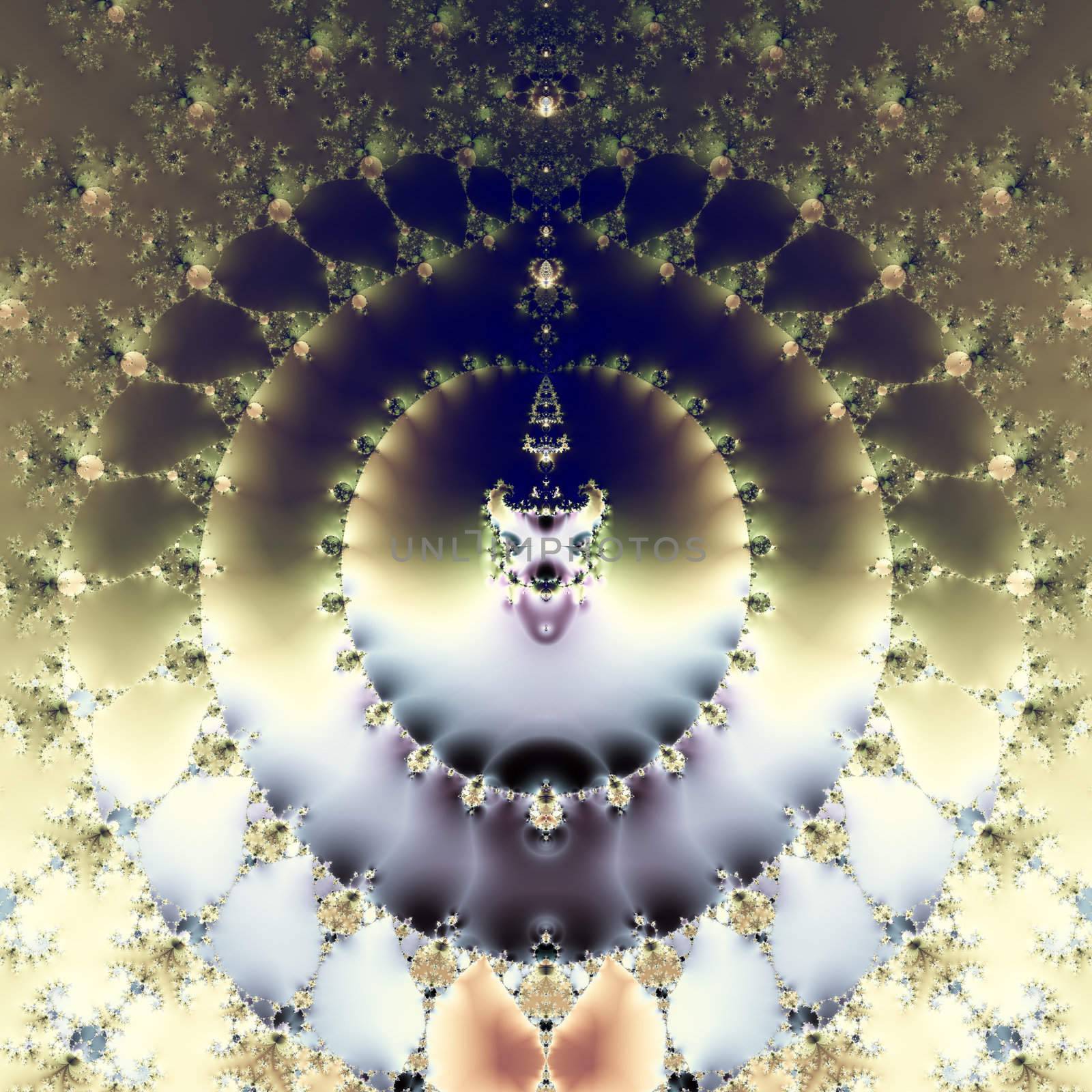 Original fractal design, abstract art, psychedelic sun
