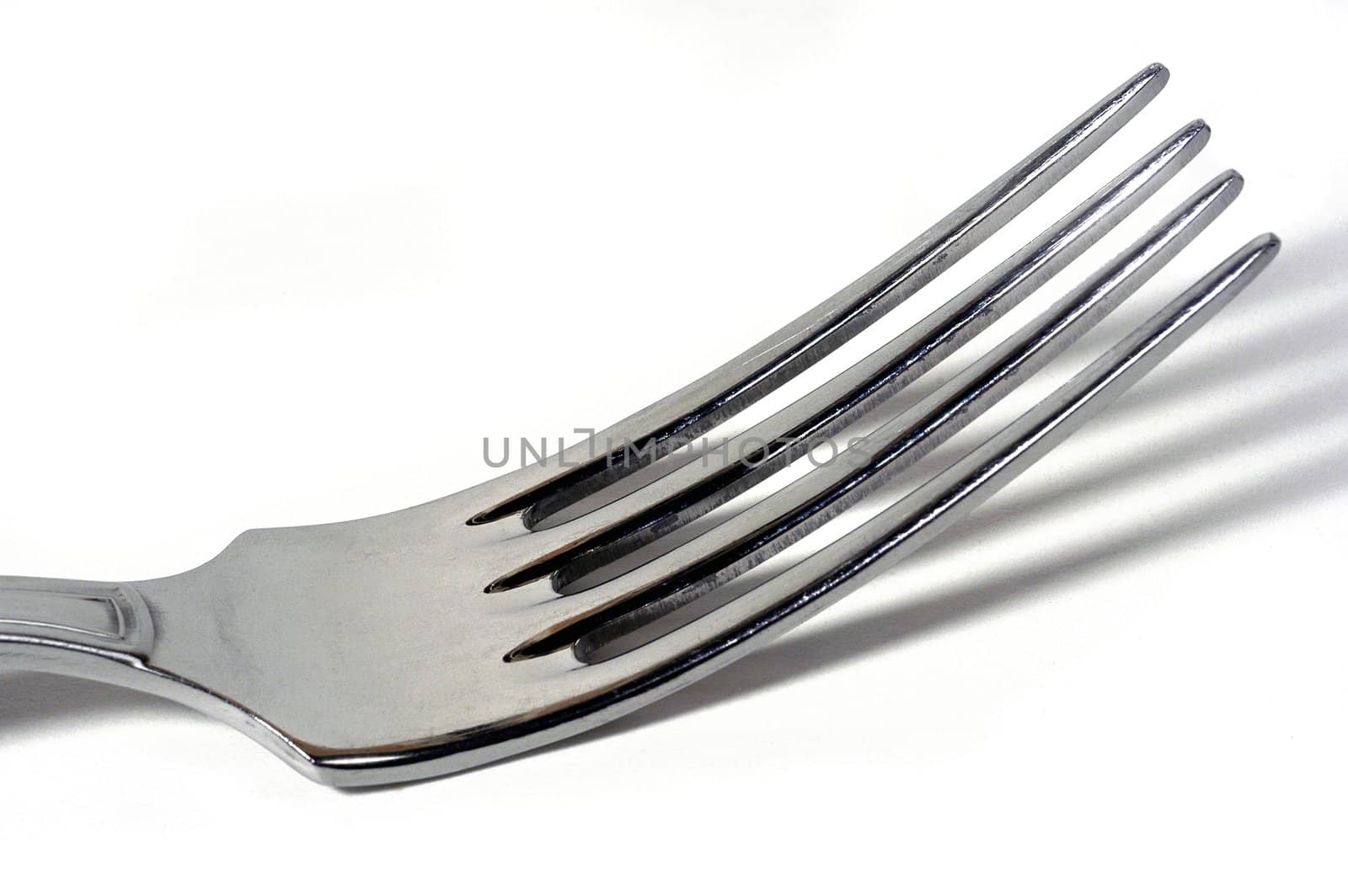 fork in studio on white zone