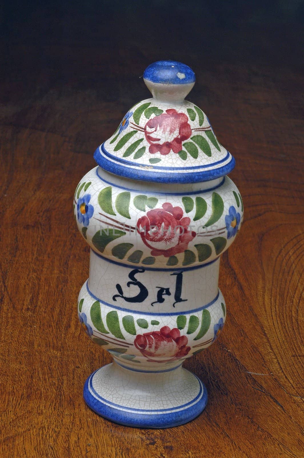 pot with earthenware salt