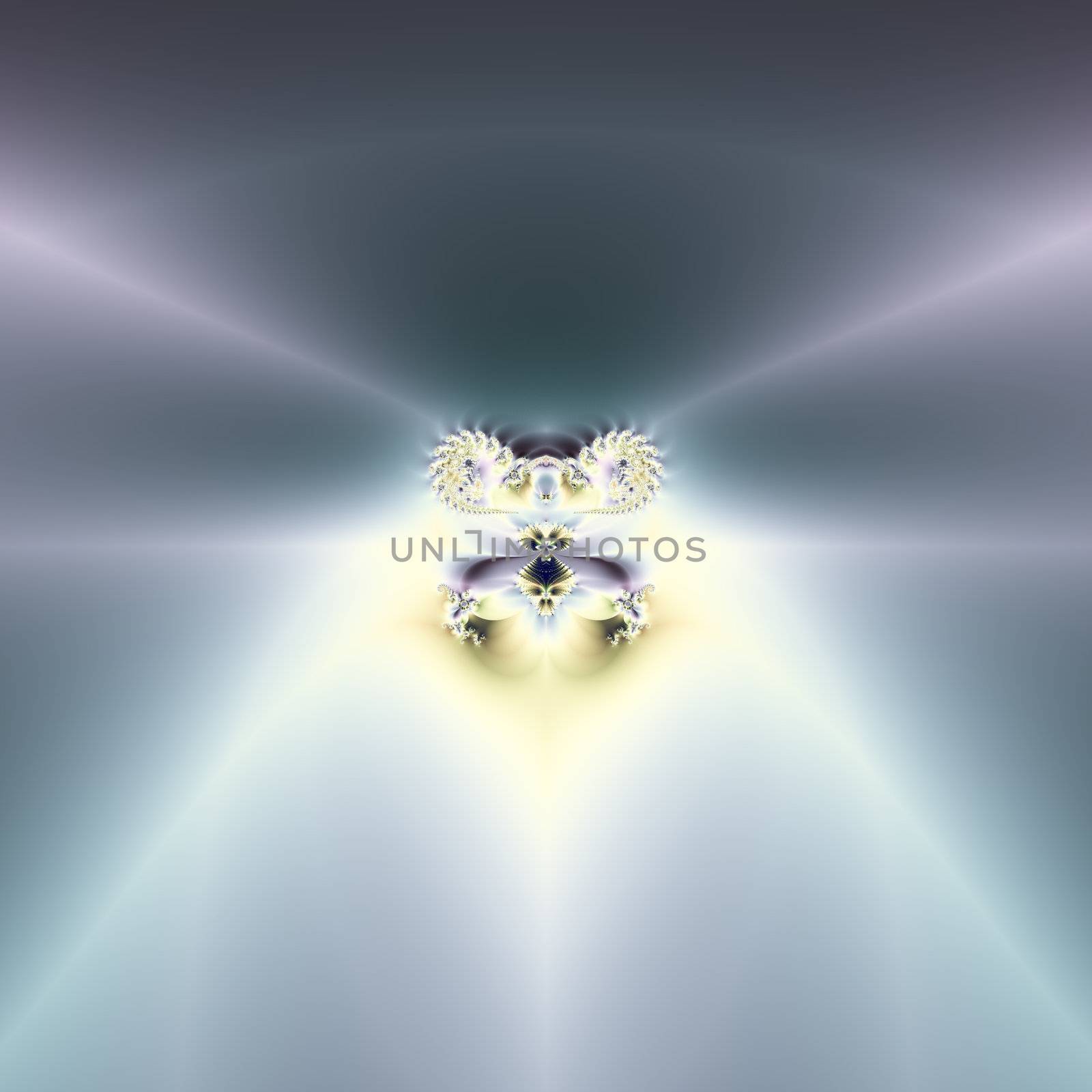 Elegant fractal design, abstract art, blue space