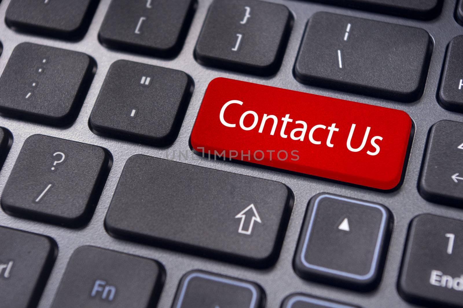A contact us message on enter key of keyboard, for online communications.