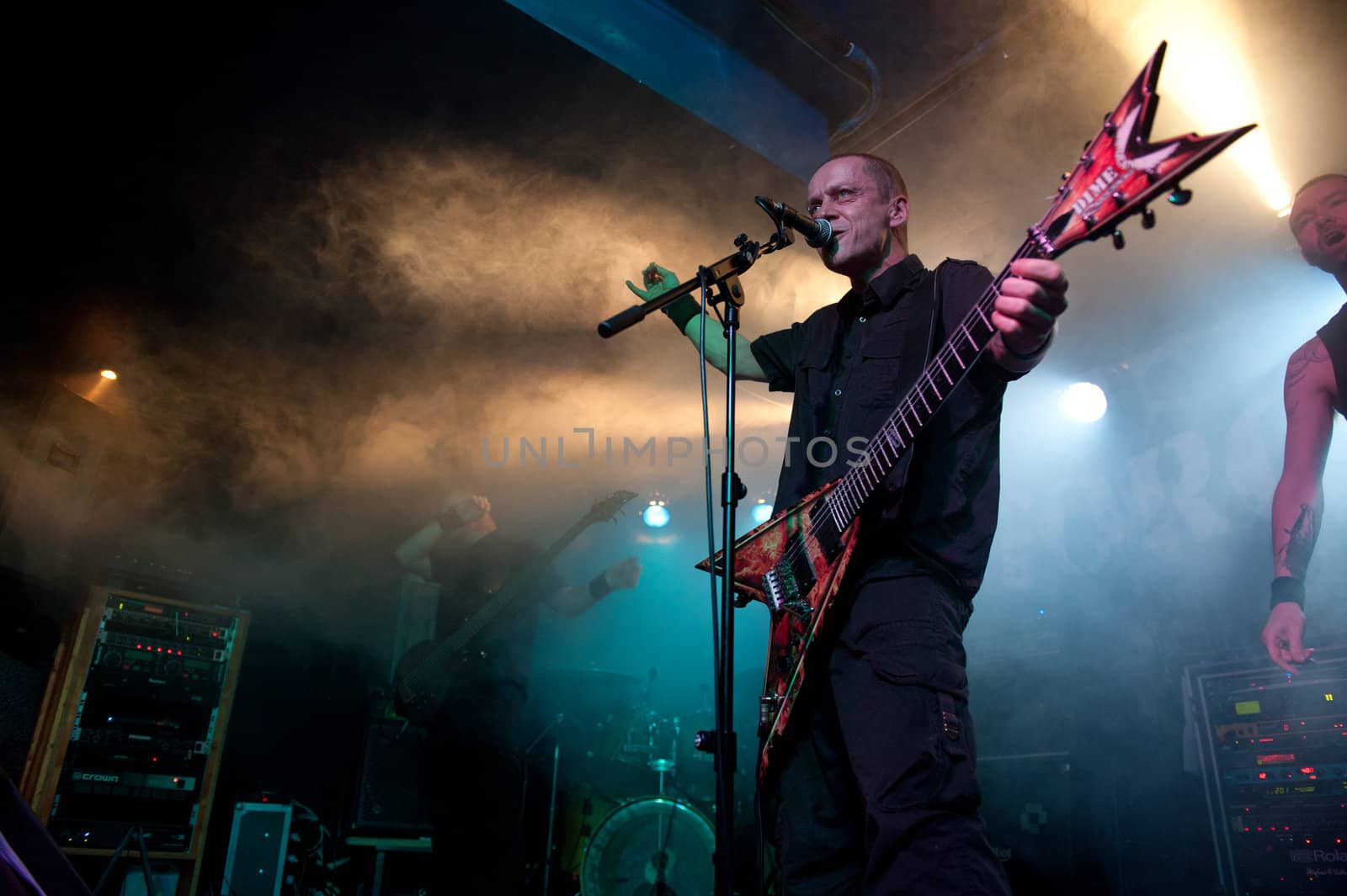 CANARY ISLANDS – DECEMBER 2: Singer and guitarist Anders Moen, from the Norwegian band Forgery, performing onstage during Hard & Heavy Meeting December 2, 2011 in Canary Islands, Spain
