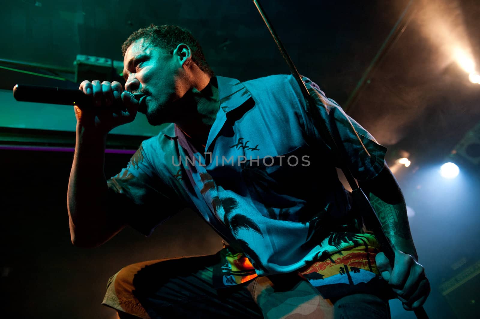 CANARY ISLANDS - DECEMBER 3: Singer Maurice Adams, from the Norwegian band Breed, performing onstage during Hard &amp; Heavy Meeting December 3, 2011 in Canary islands,Spain