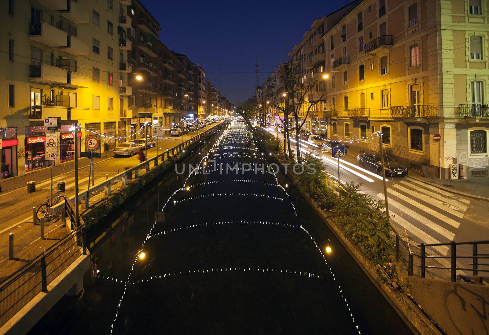 Inauguration of Christmas lights installation in Milano, Italy.