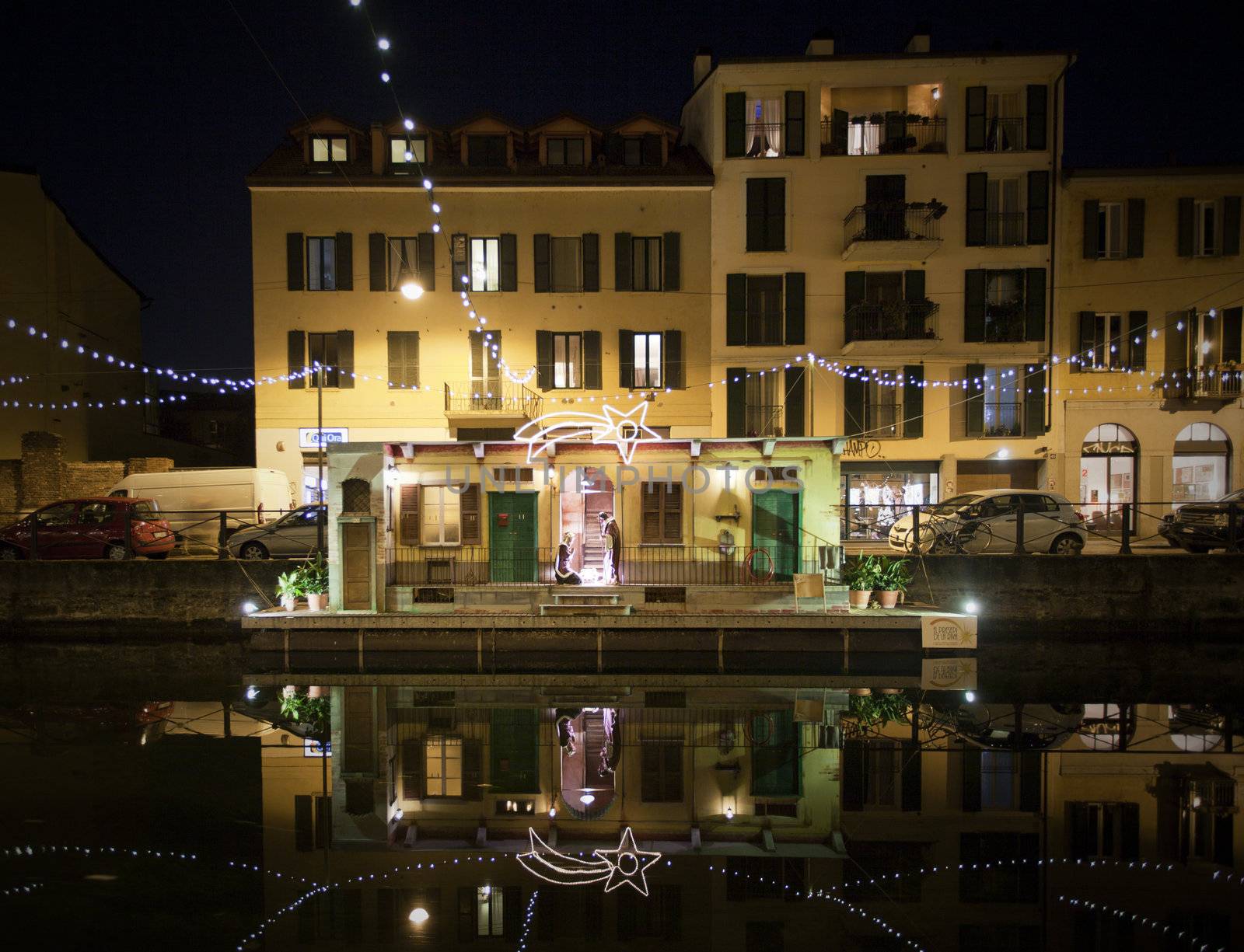 Inauguration of Christmas lights installation in Milano, Italy.