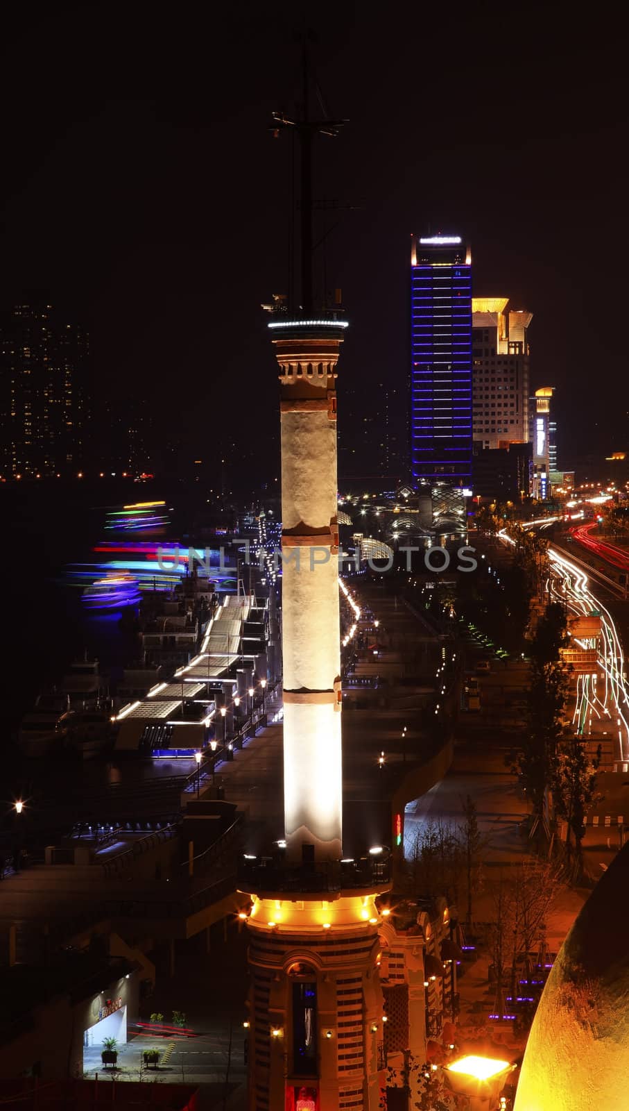 Old Weather Station Shanghai Bund at Night by bill_perry