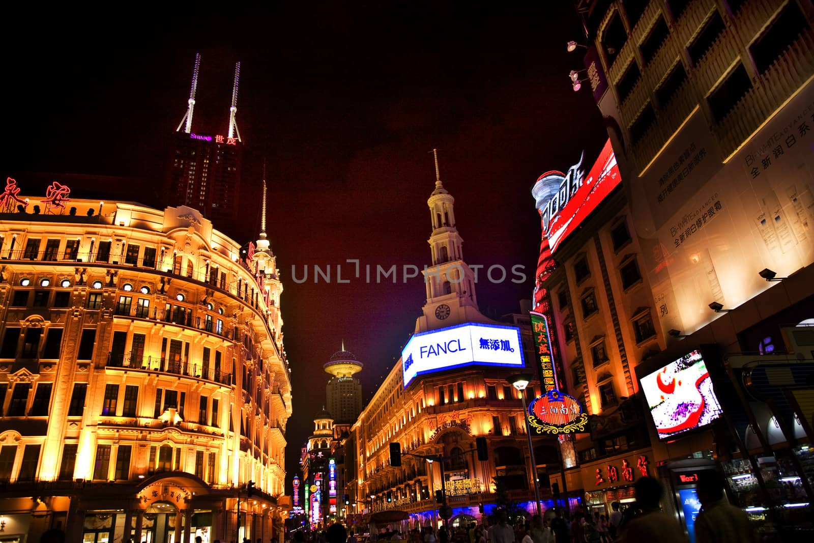 Nanjing Lu Shanghai China at Night by bill_perry