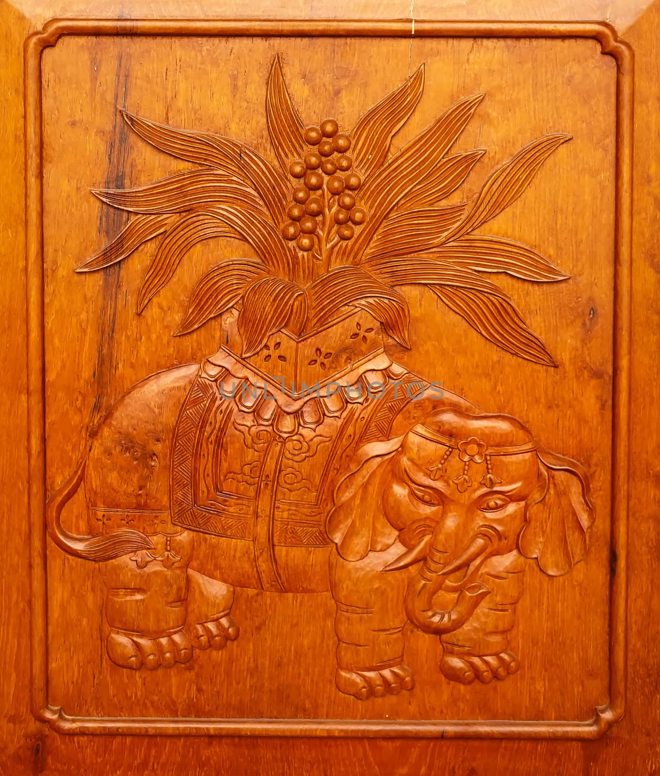 Wooden Elephant Panel Door Jing An Tranquility Temple Shanghai China Richest buddhist temple in Shanghai