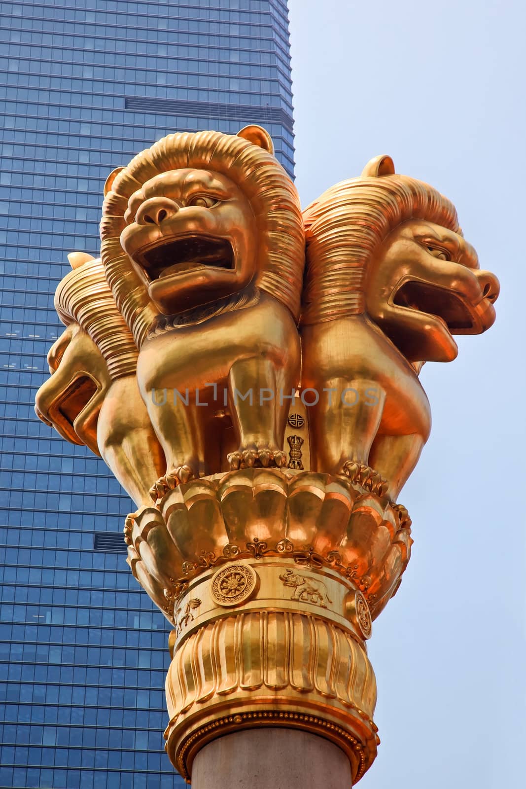 Golden Lions Jing An Temple Shanghai China by bill_perry