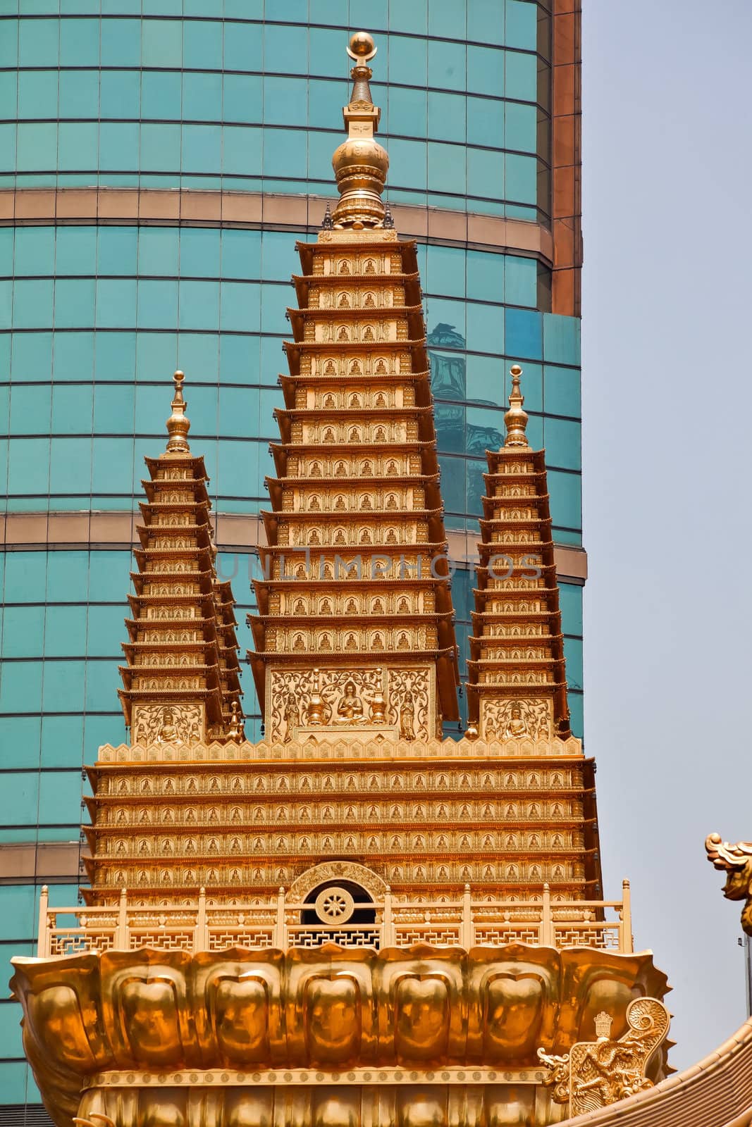 Golden Temples Roof Top Jing An Tranquility Temple Shanghai China Richest buddhist temple in Shanghai