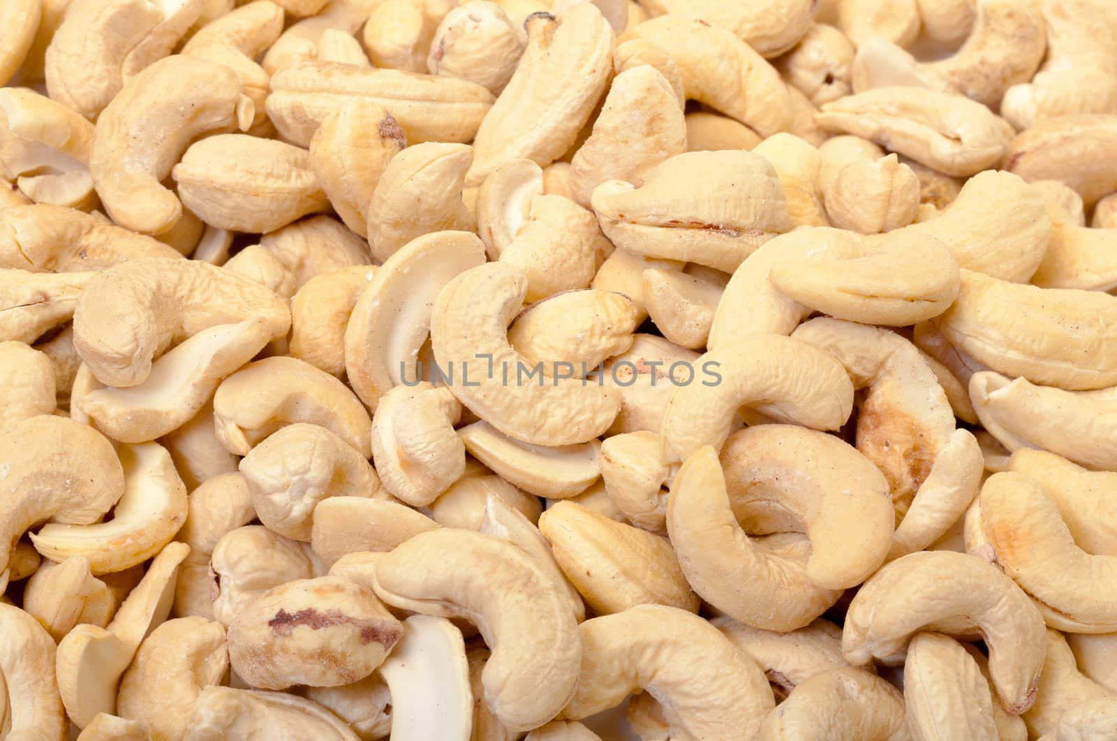 Heap Ripe Cashew Nuts closeup