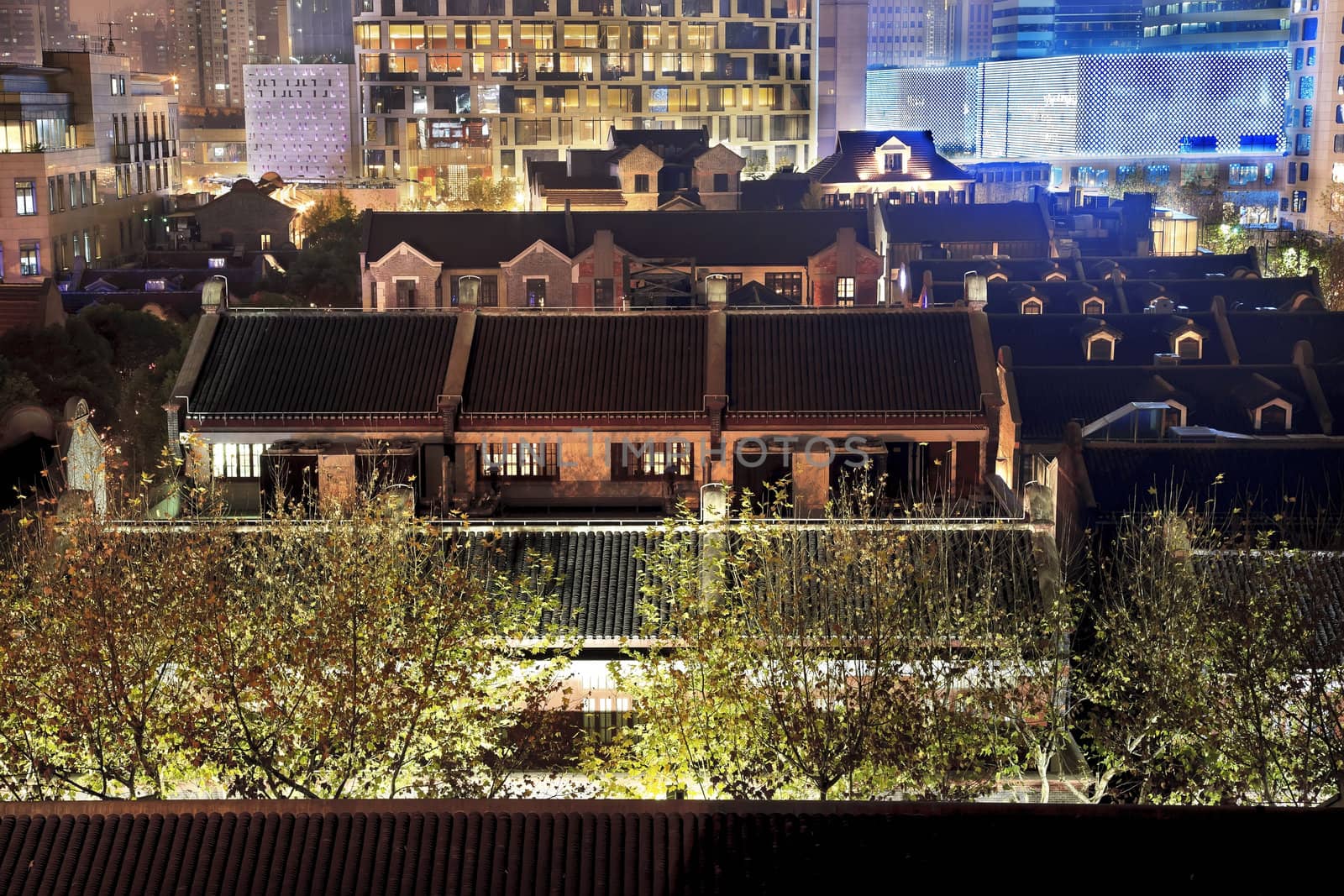 Old Chinese Houses High Rises Xintiandi Luwan Shanghai China at by bill_perry