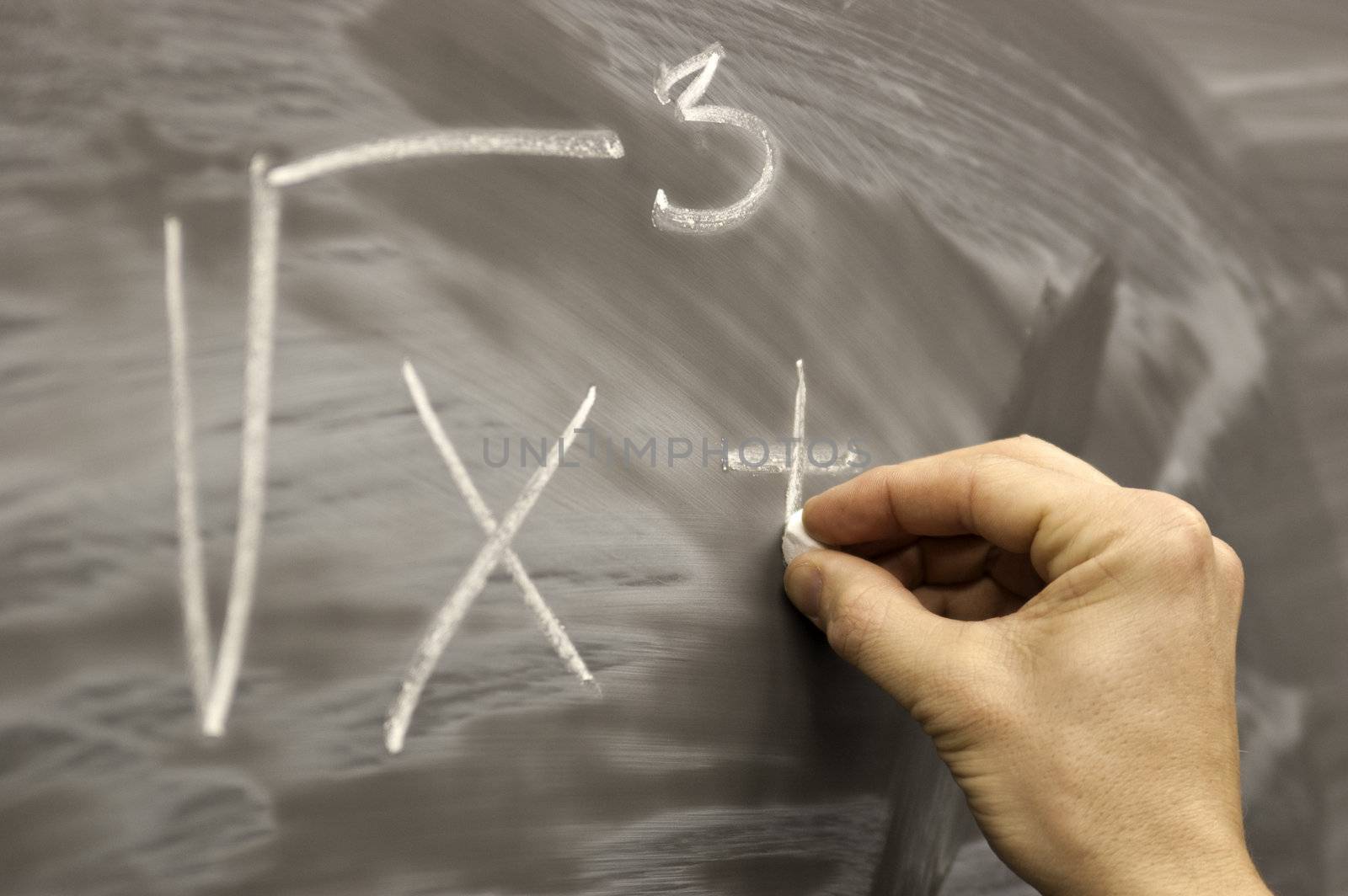 Hand drawing on school desk mathematics formula symbols