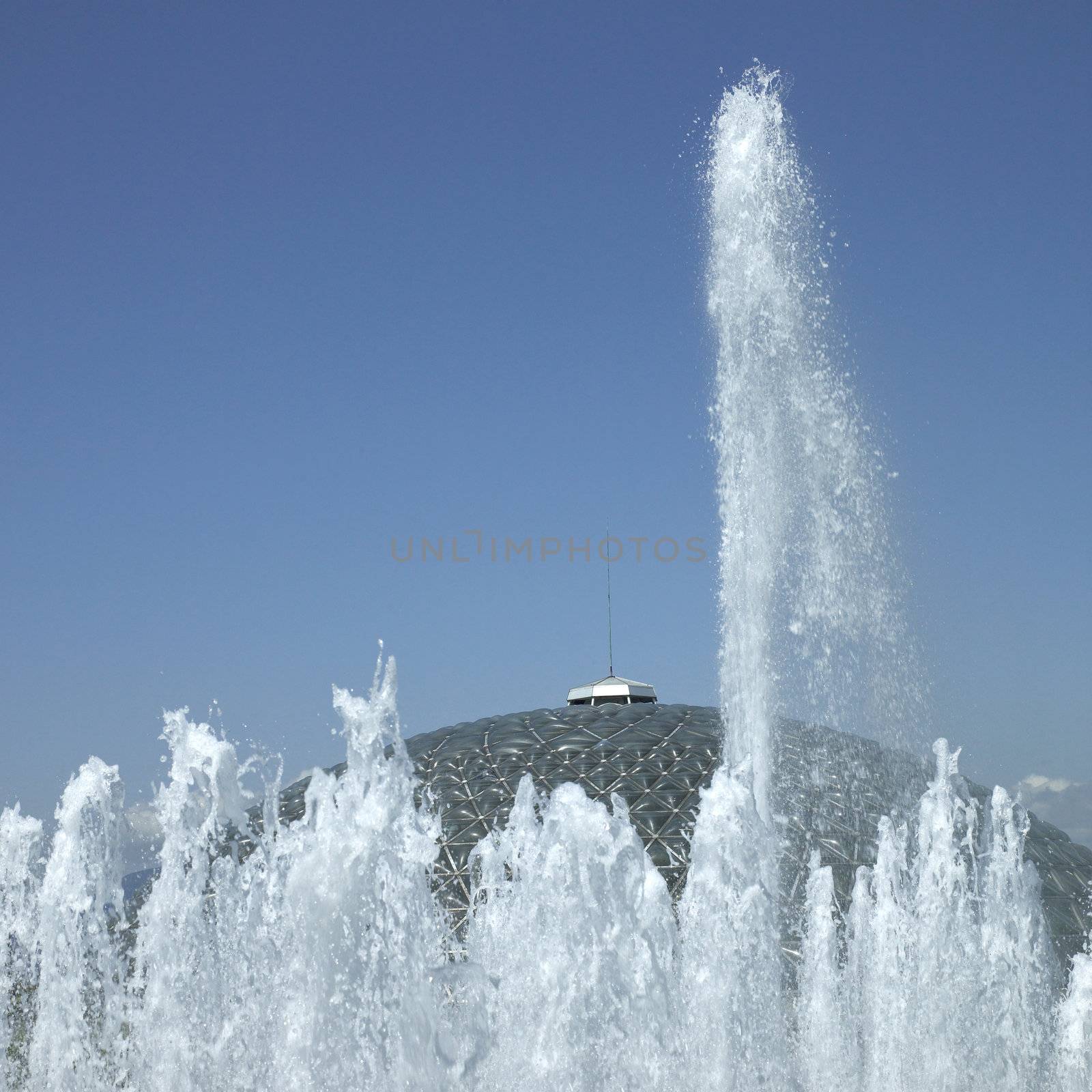 Water fountains and dome