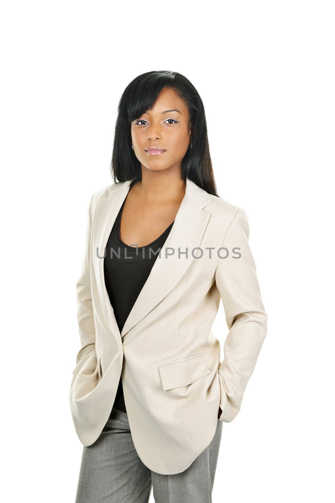 Confident black businesswoman by elenathewise