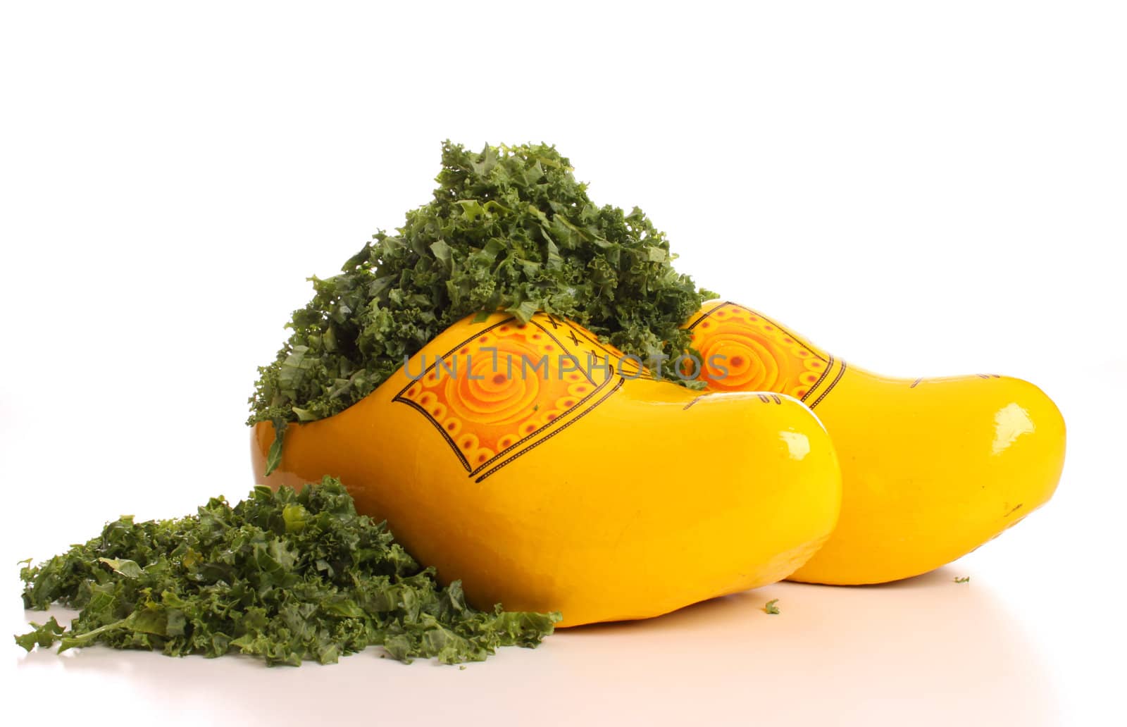 Healthy fresh borecole in a typical Dutch setting