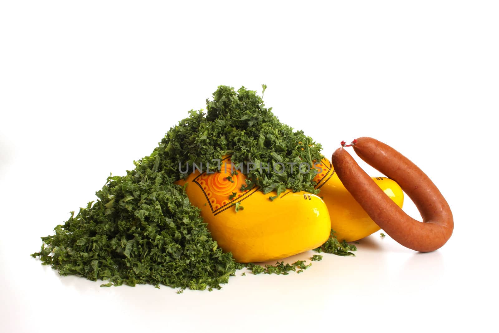 Healthy fresh borecole in a typical Dutch setting