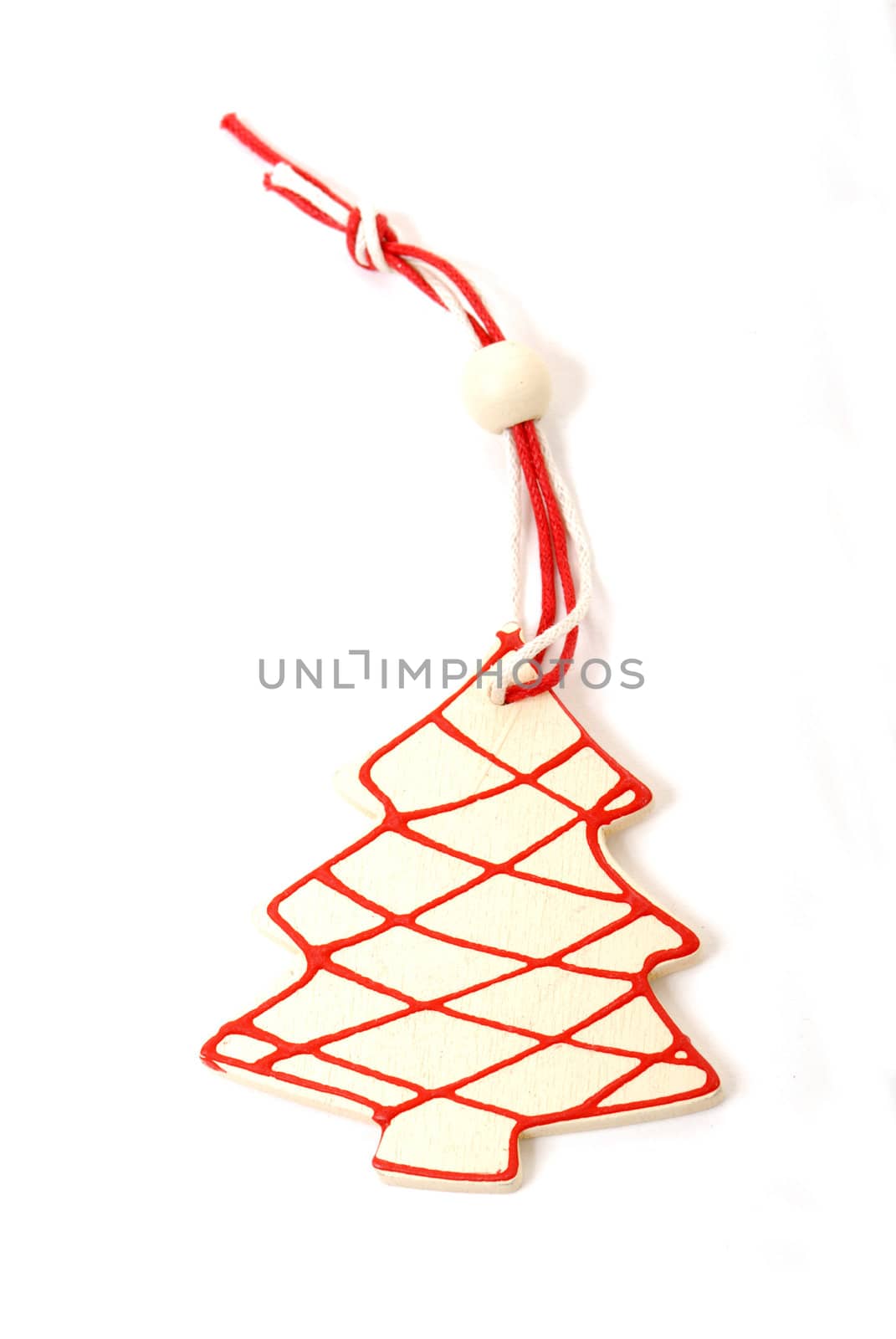 Christmas ornament of a fir wood in white background