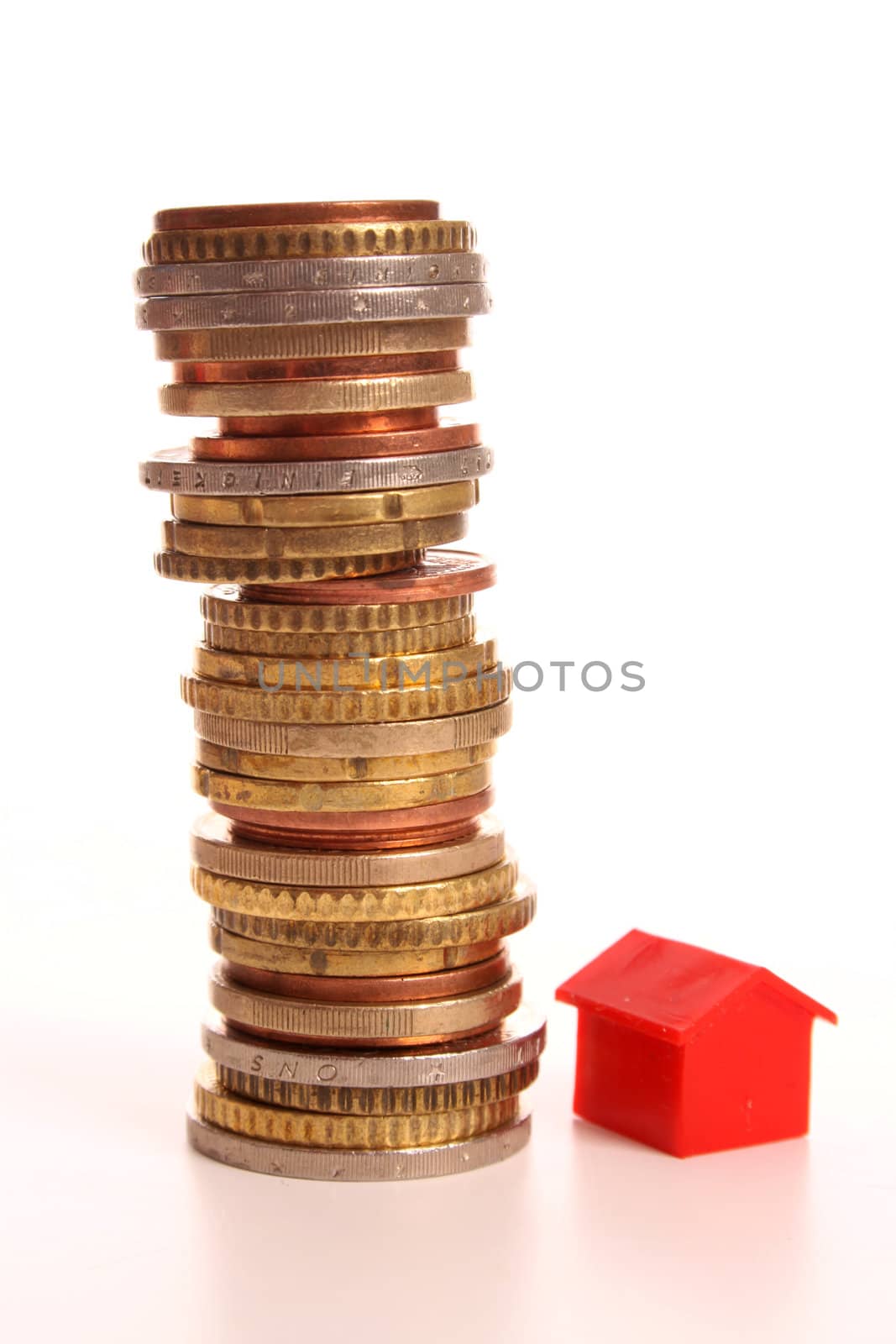 Pile of Euro coins showing priice raisings