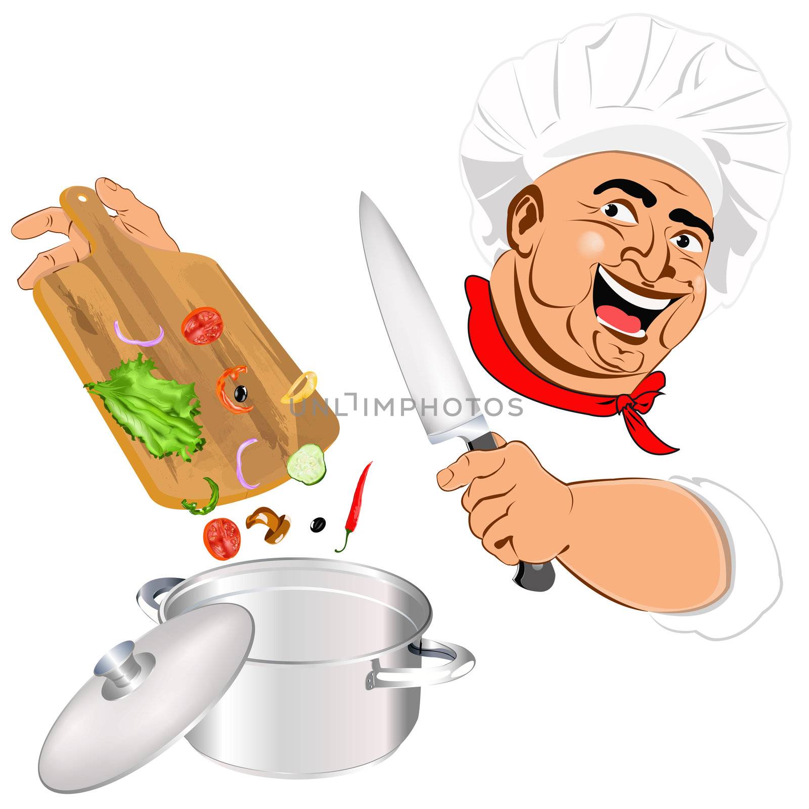 Funny Chef and best food for Gourmet