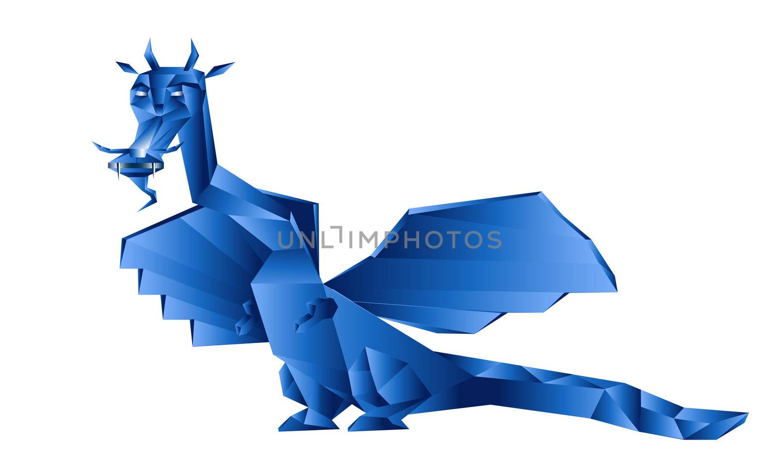 Dark blue fantastic dragon by sergey150770SV