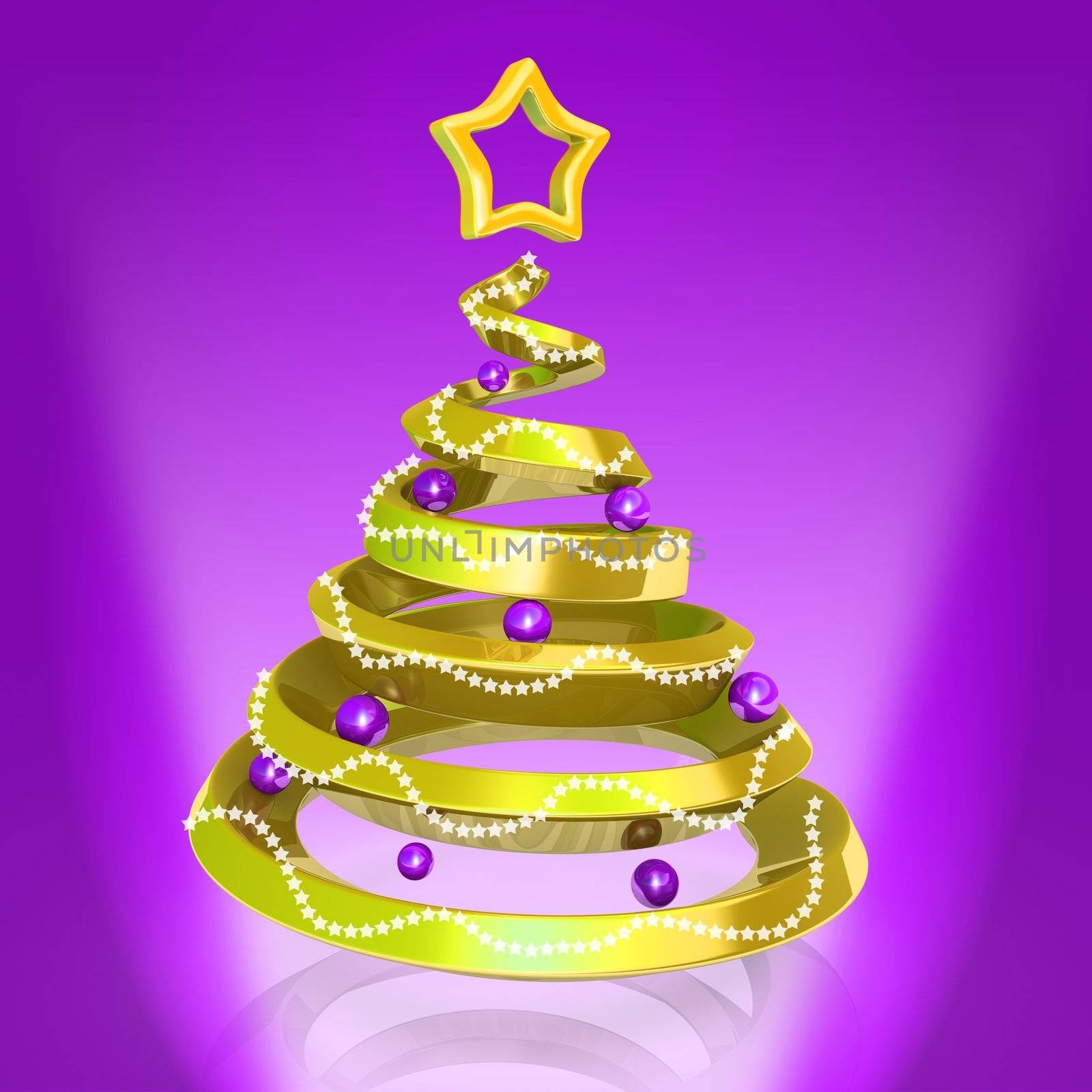 Gold Christmas Tree by 3pod