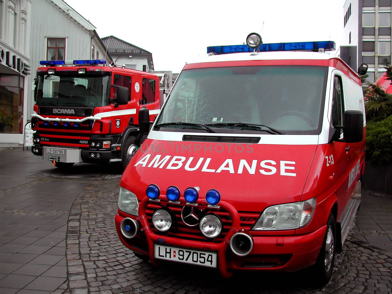 Norwegian Ambulance and Firetruck.
Larvik, Vestfold, Norway.
