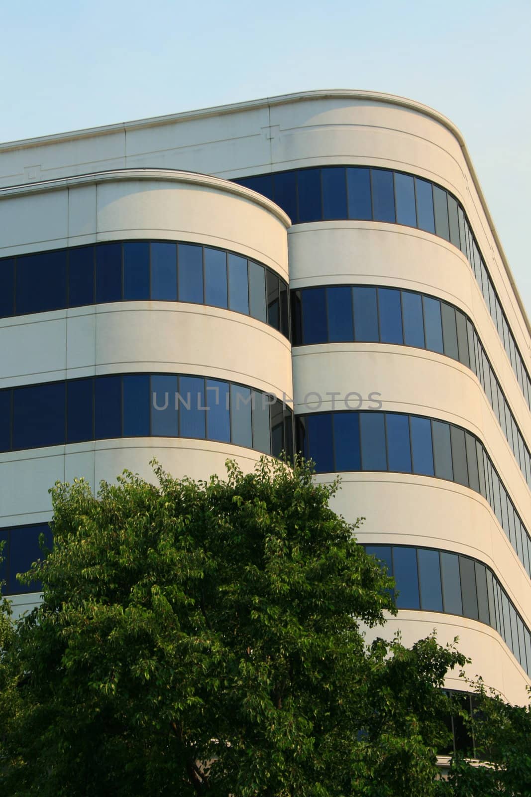 Close up of a modern building.
