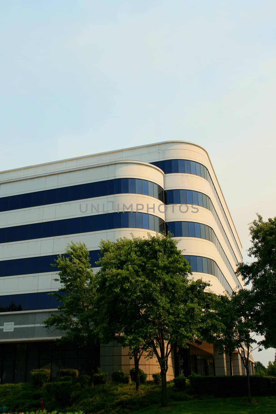 Close up of a modern building.
