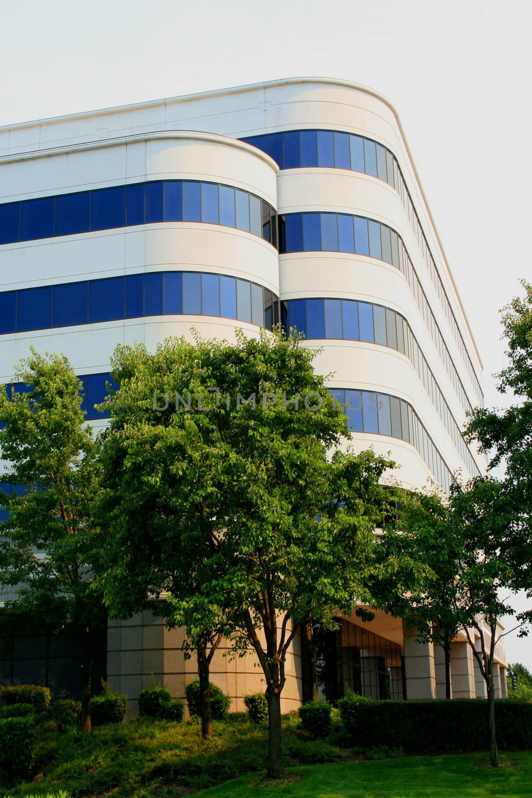 Close up of a modern building.
