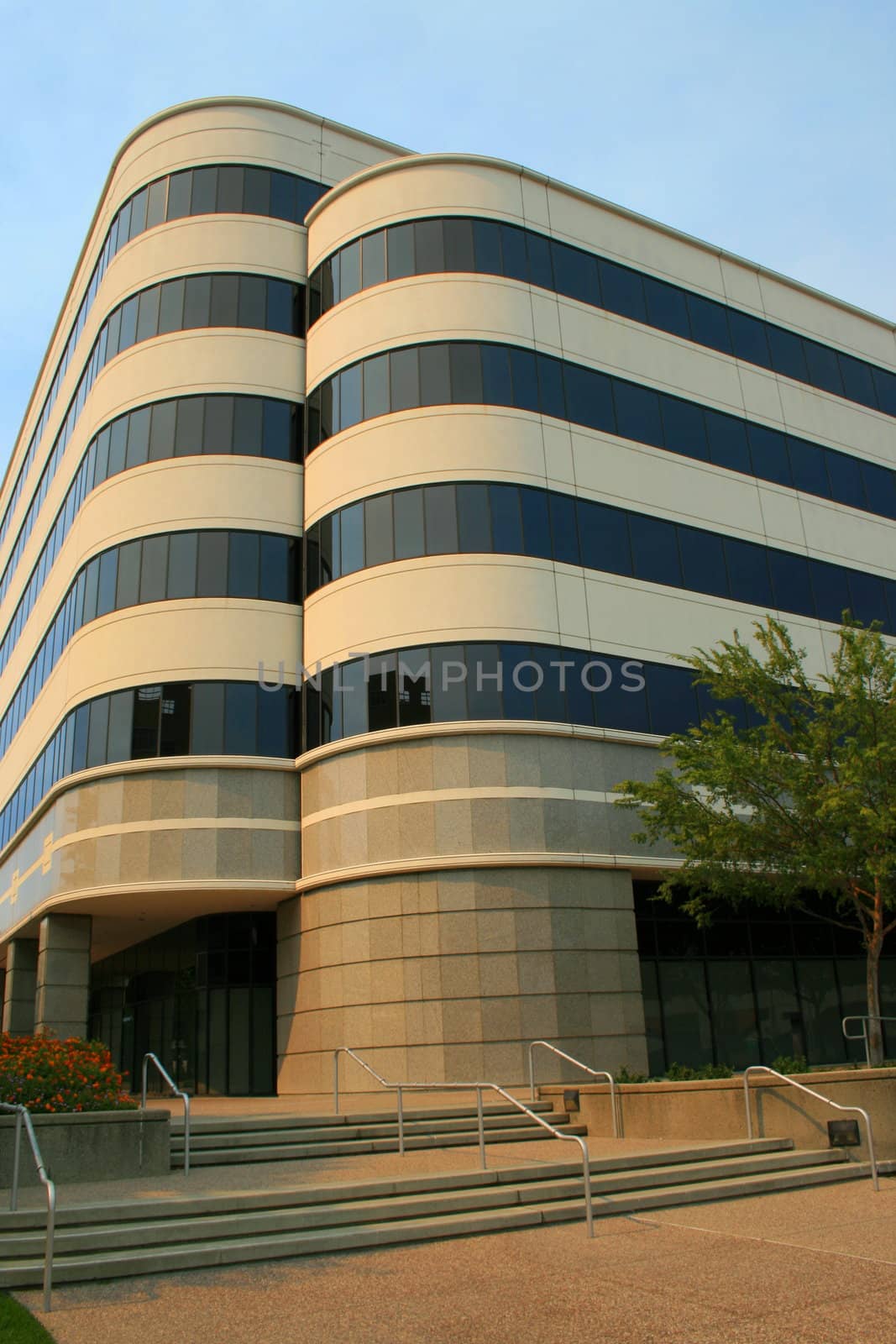 Close up of a modern building.
