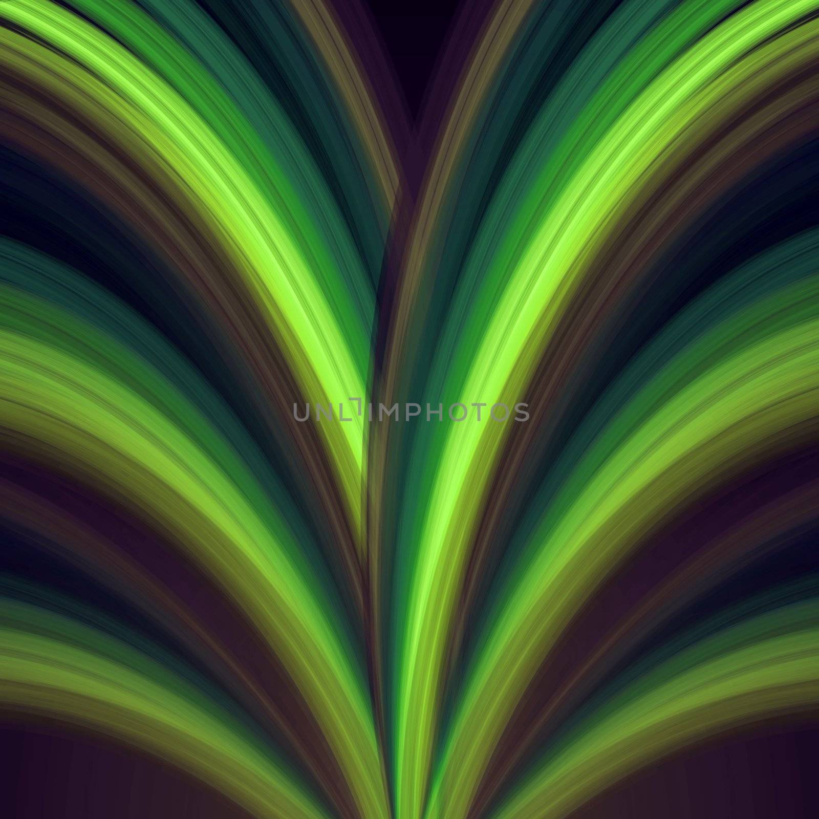 abstract background green rainbow lines like fountain