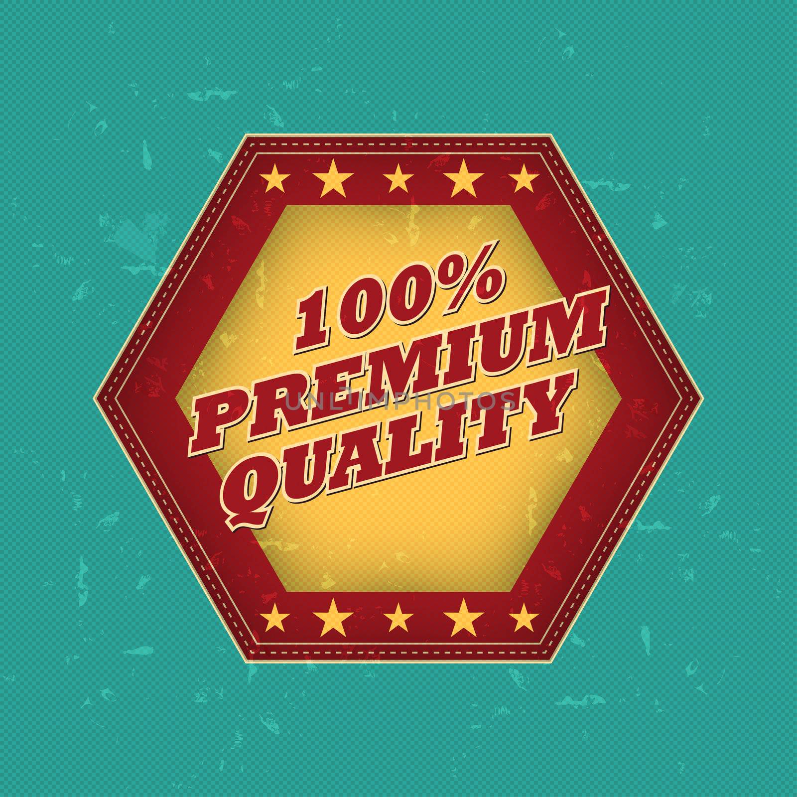 100 percentages premium quality - retro label by marinini