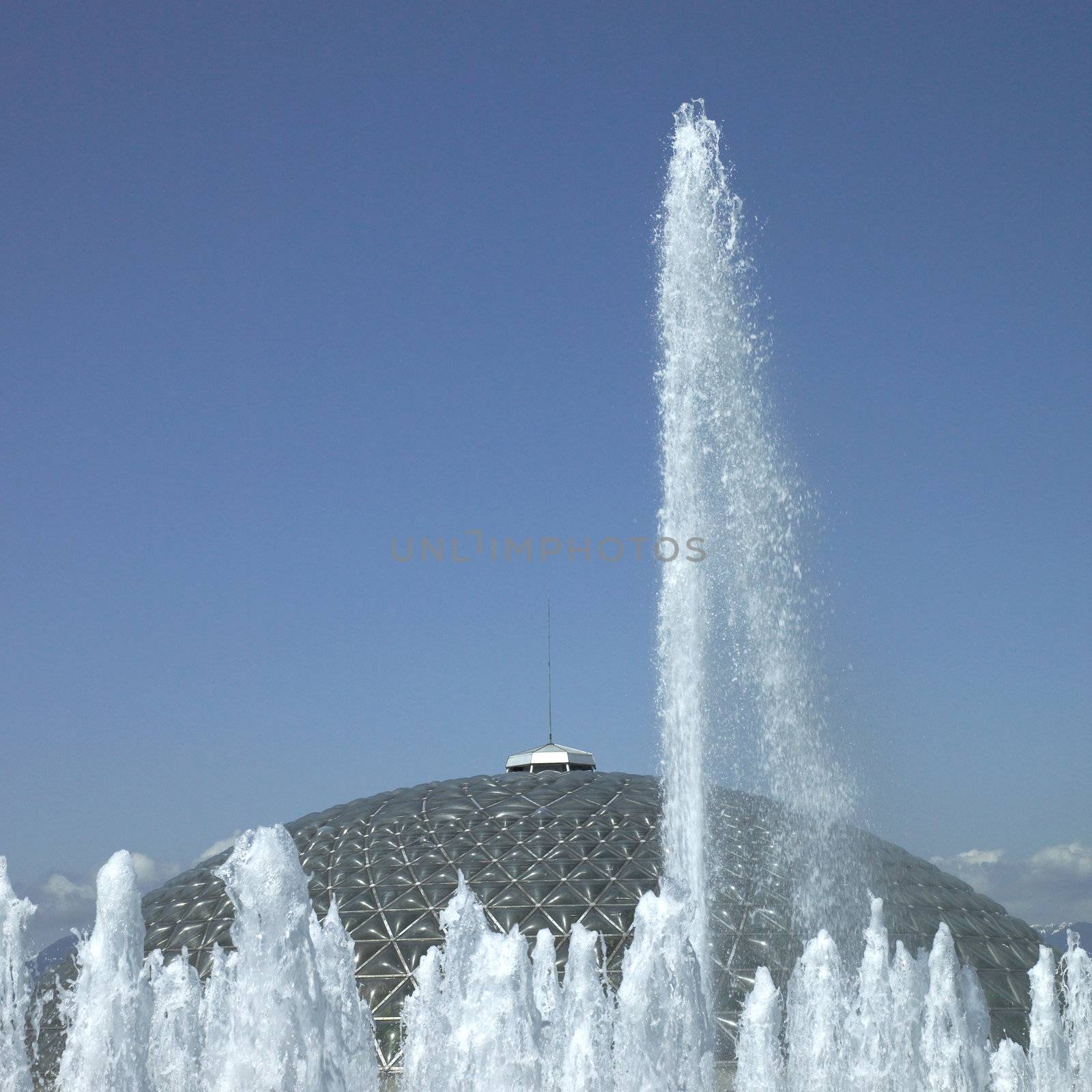 Water fountains and dome