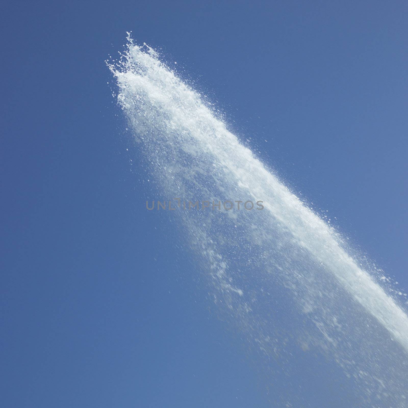 Fountain in the blue sky