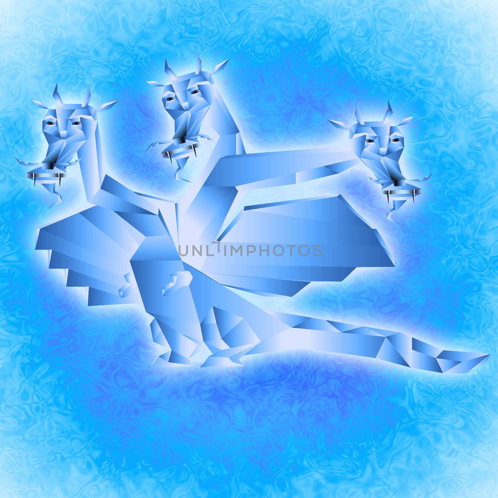 Fantastic dragon a symbol 2012 new years on abstract background