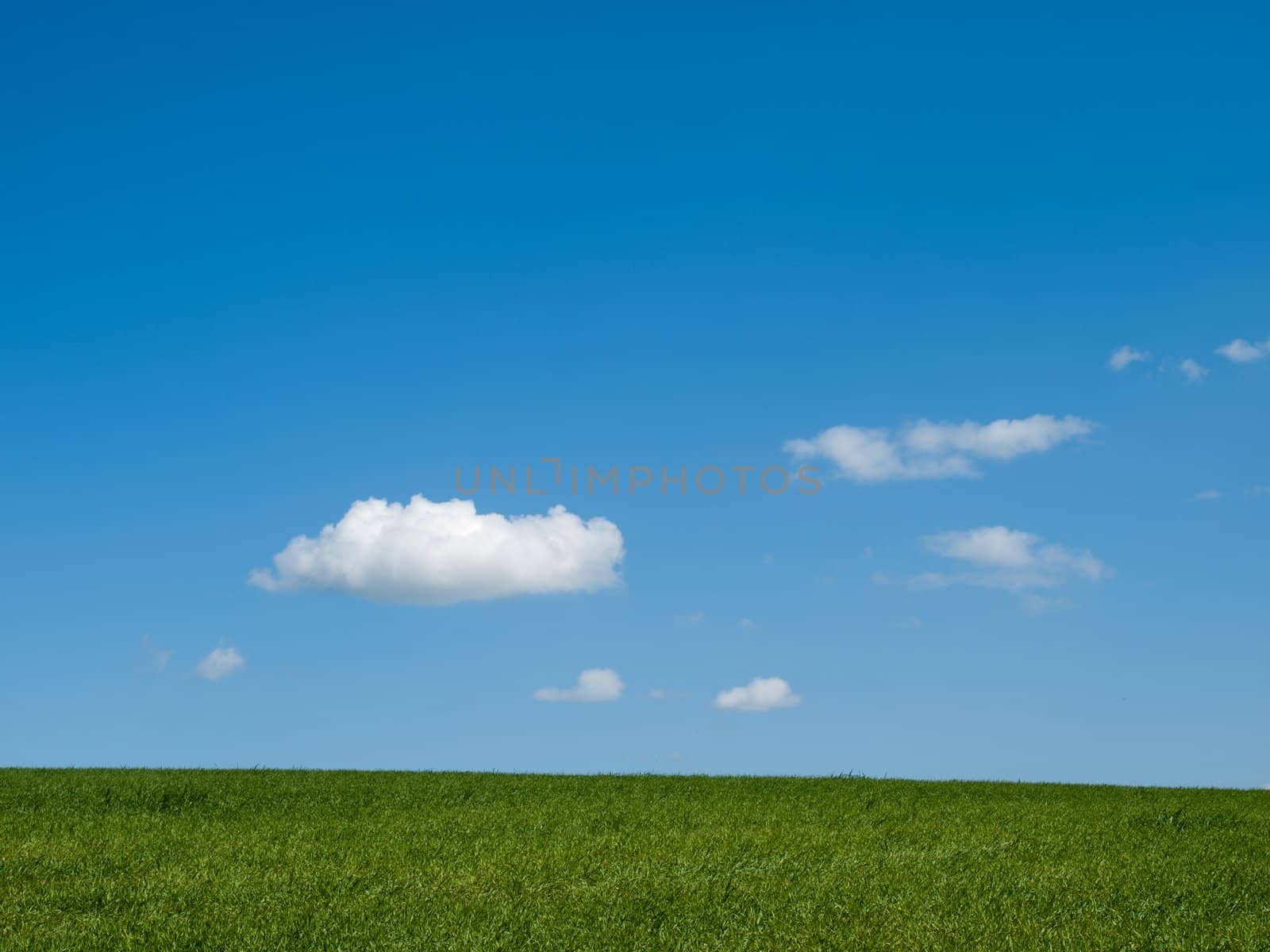 Beautiful sky, meadow, clouds, natural scenery - a photograph made ​​in the areas of Slovakia