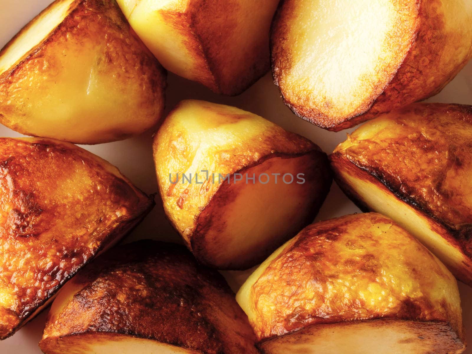 close up of roasted potatoes