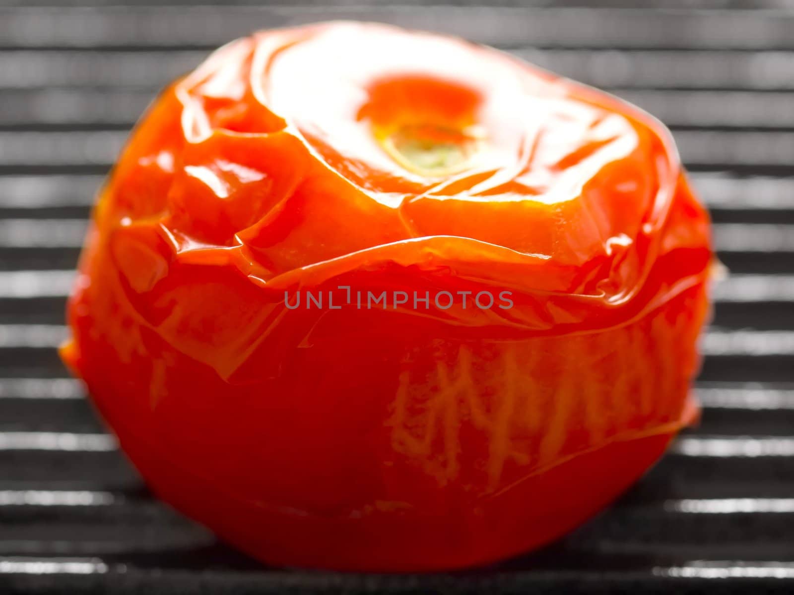 close up of baked tomato