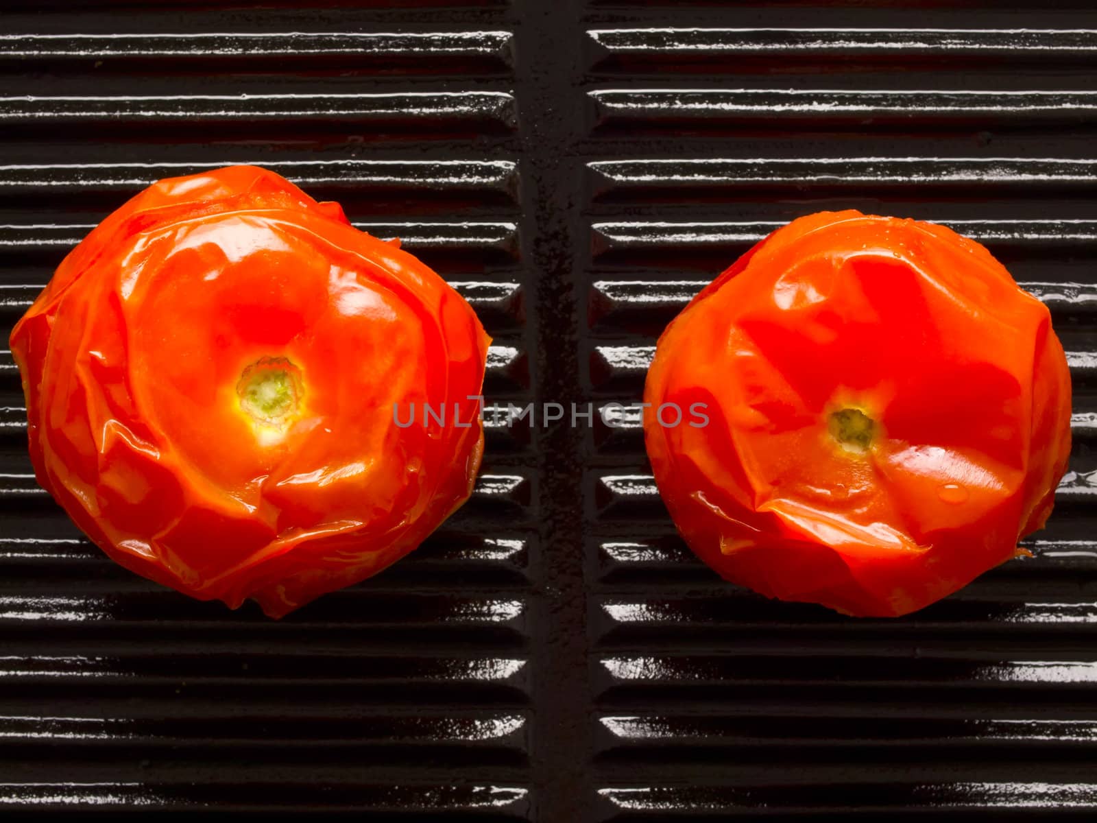 close up of baked tomatoes