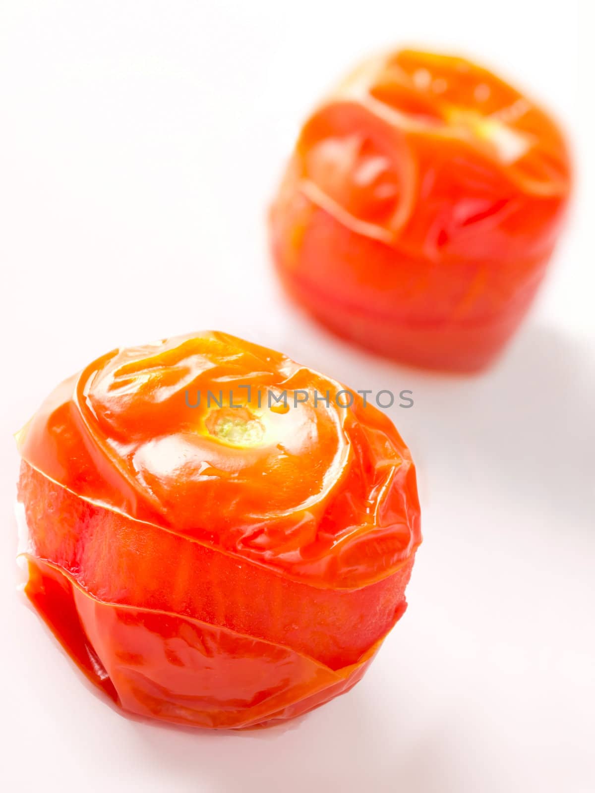 close up of baked tomatoes