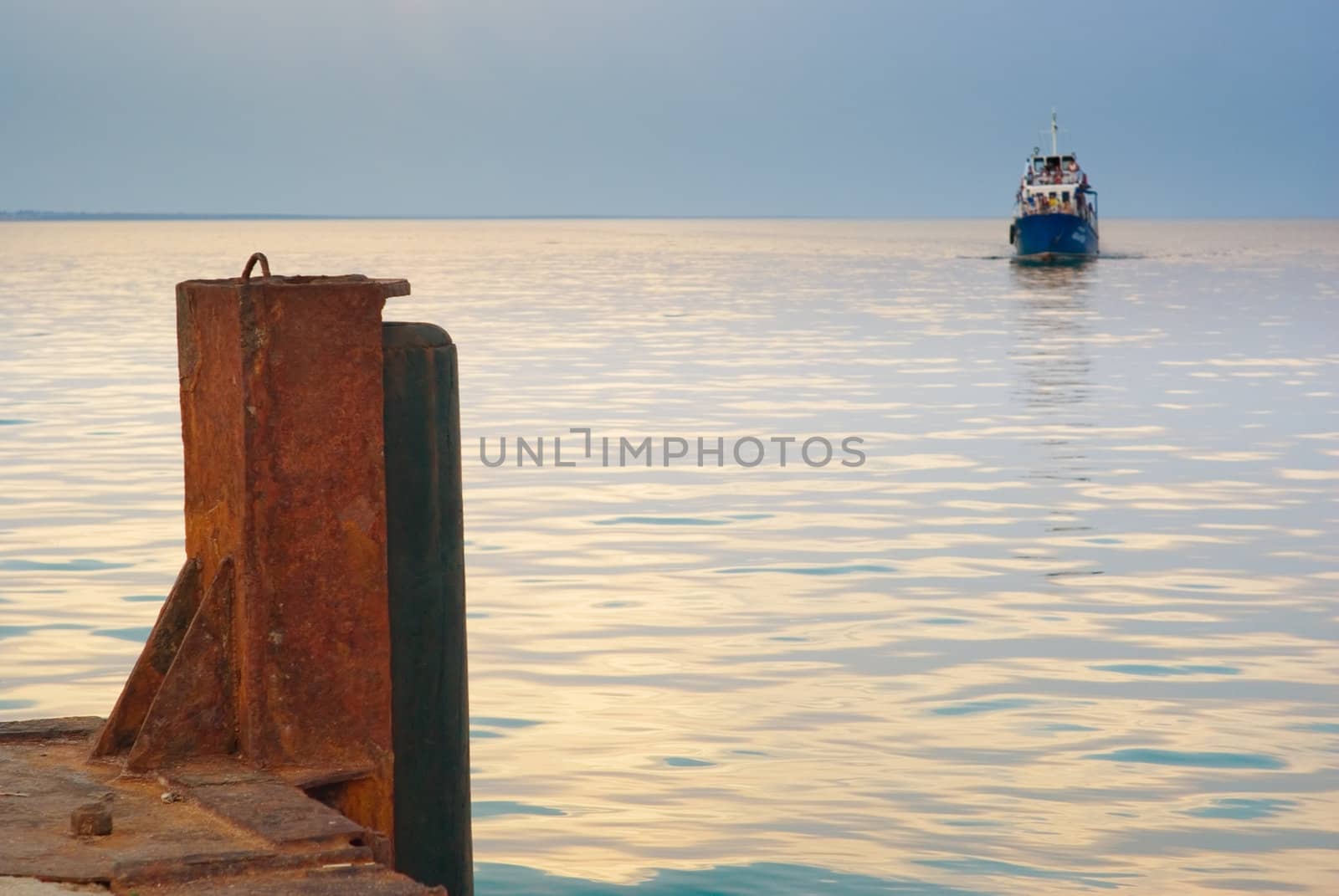 rusty old pole on the pier