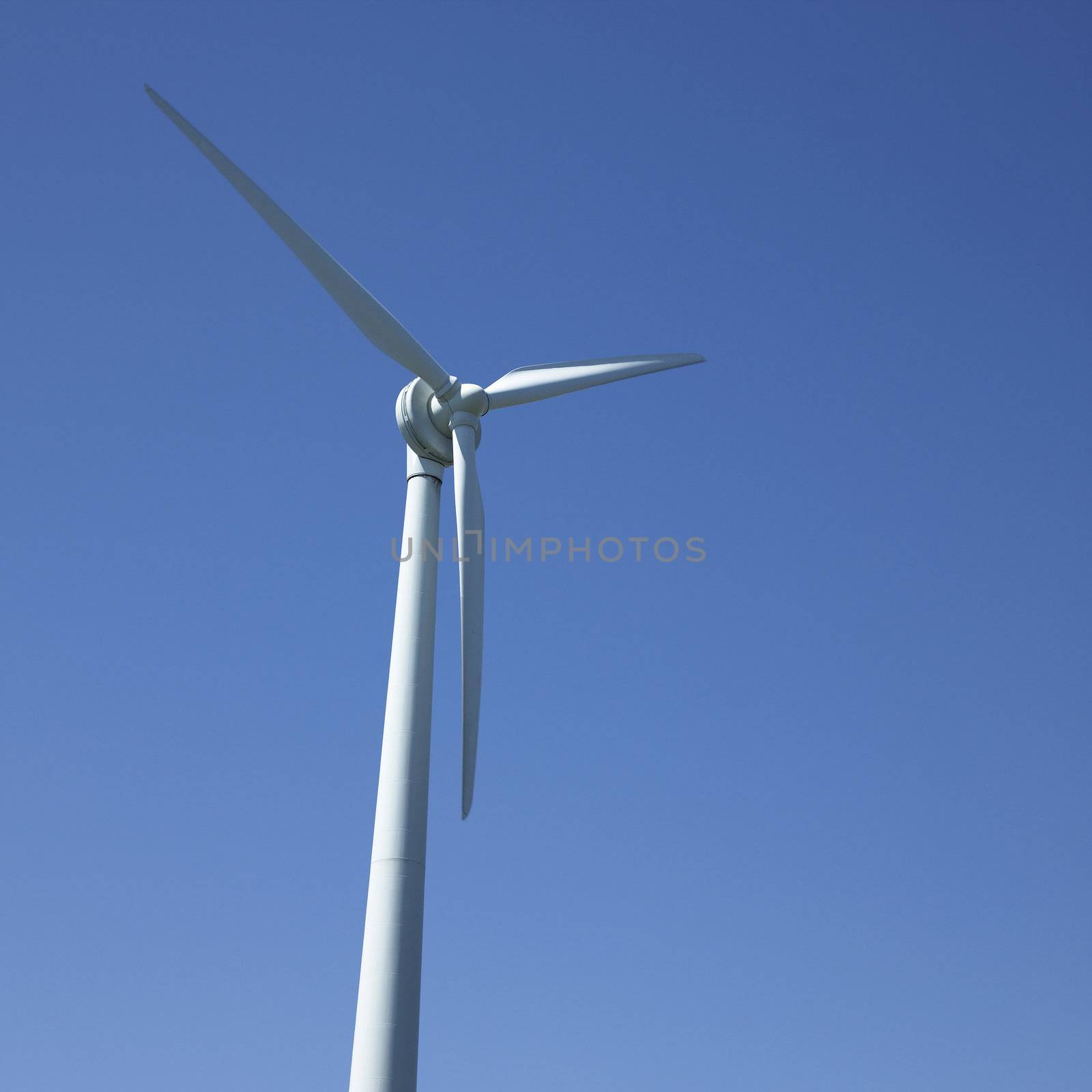Wind turbine and blue sky