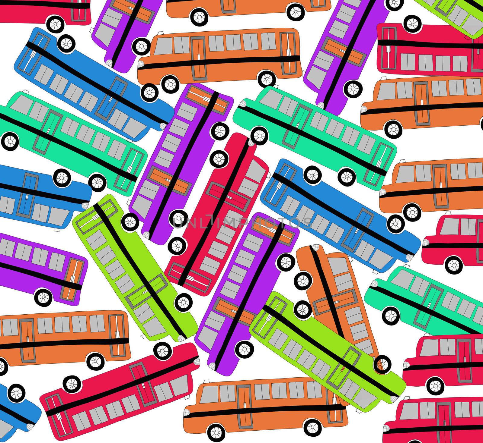 drawing  pattern with   buses