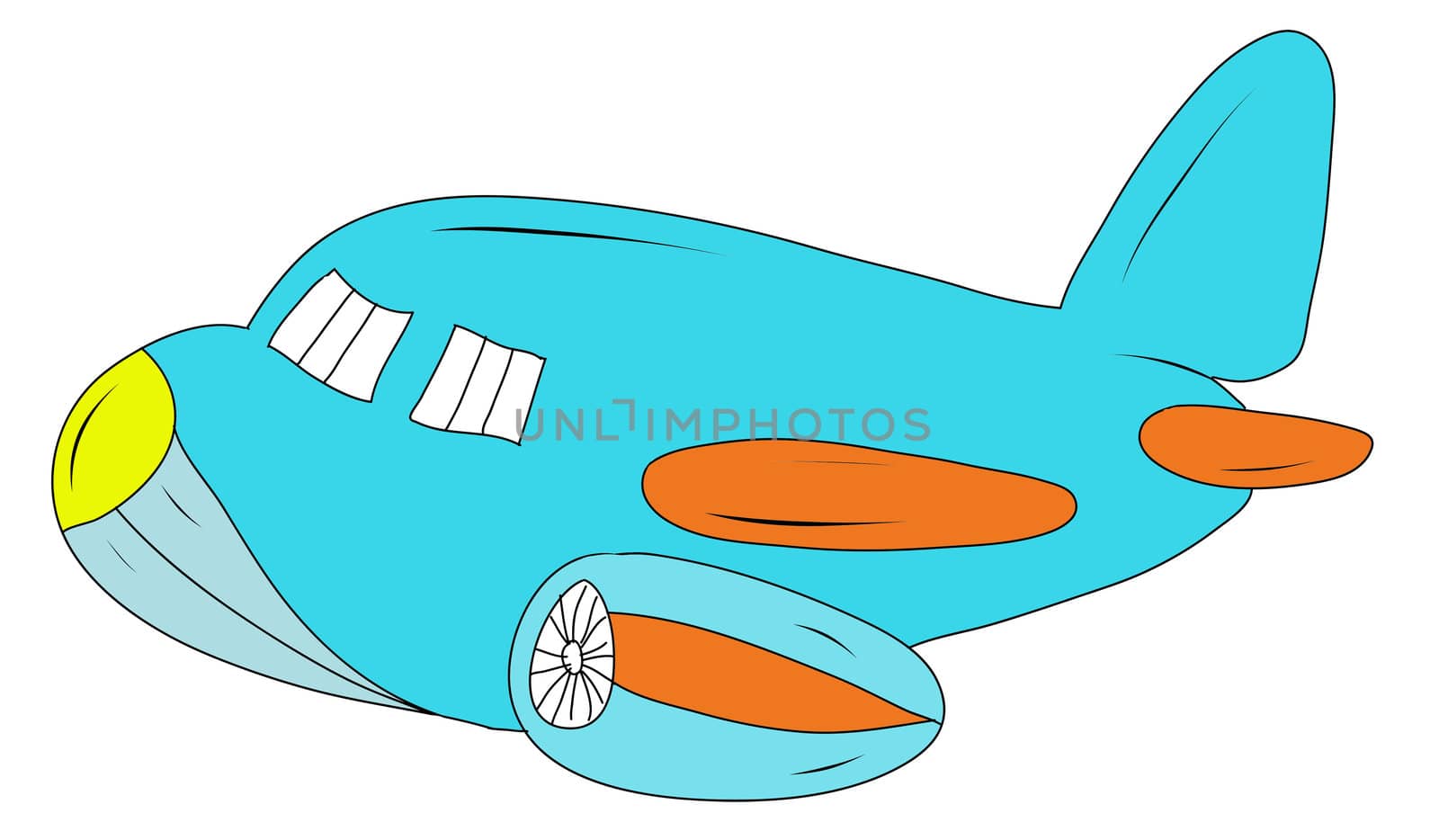 drawing Cartoon plane by rufous