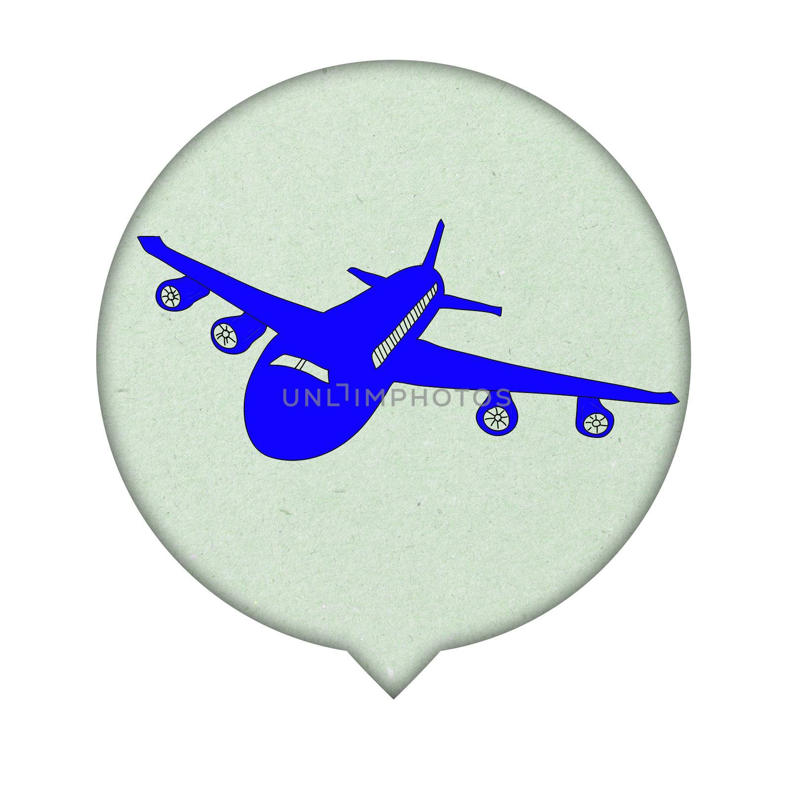 Airplane Sign icon on paper  background