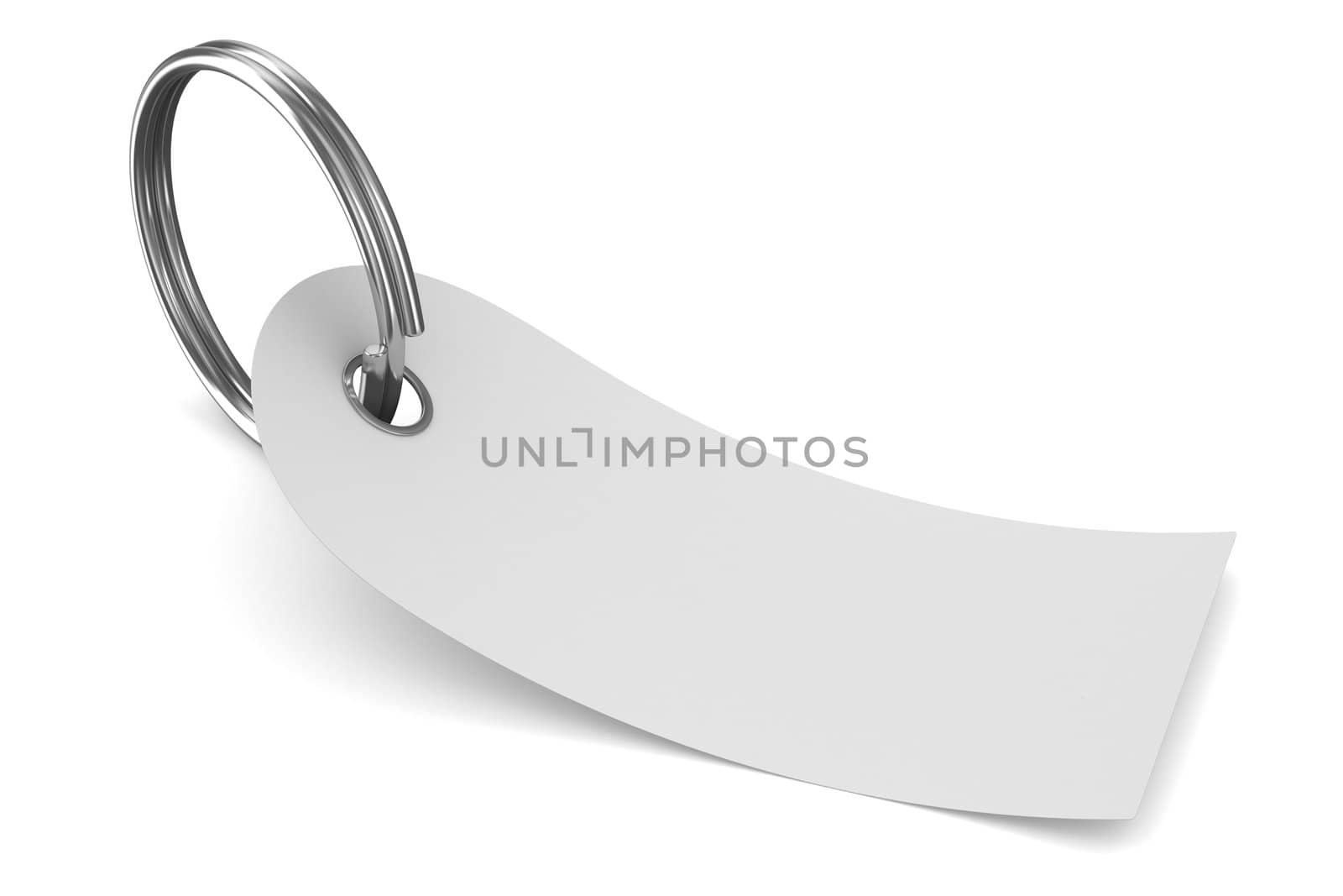 label and metallic ring on white background. Isolated 3D image
