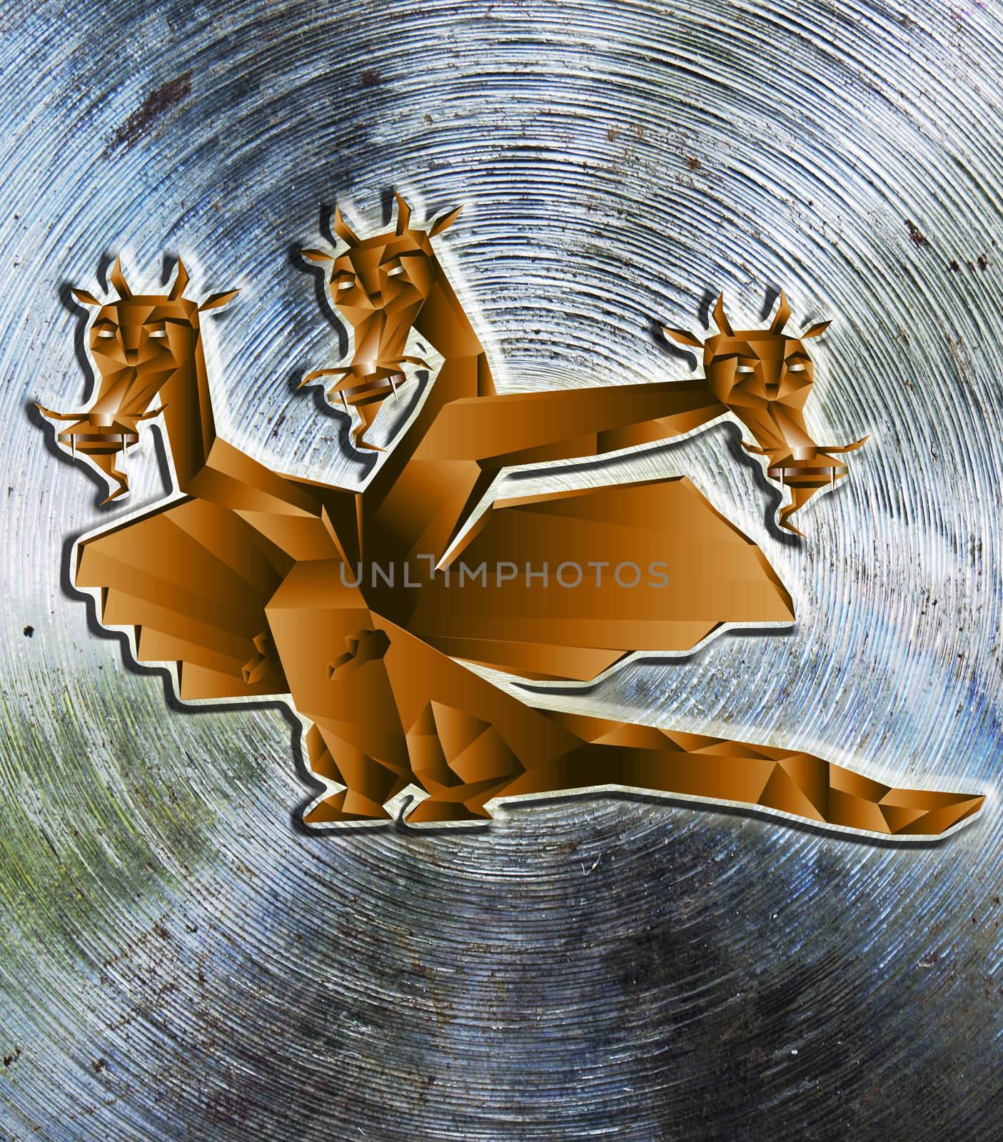 Fantastic dragon a symbol 2012 new years on abstract background