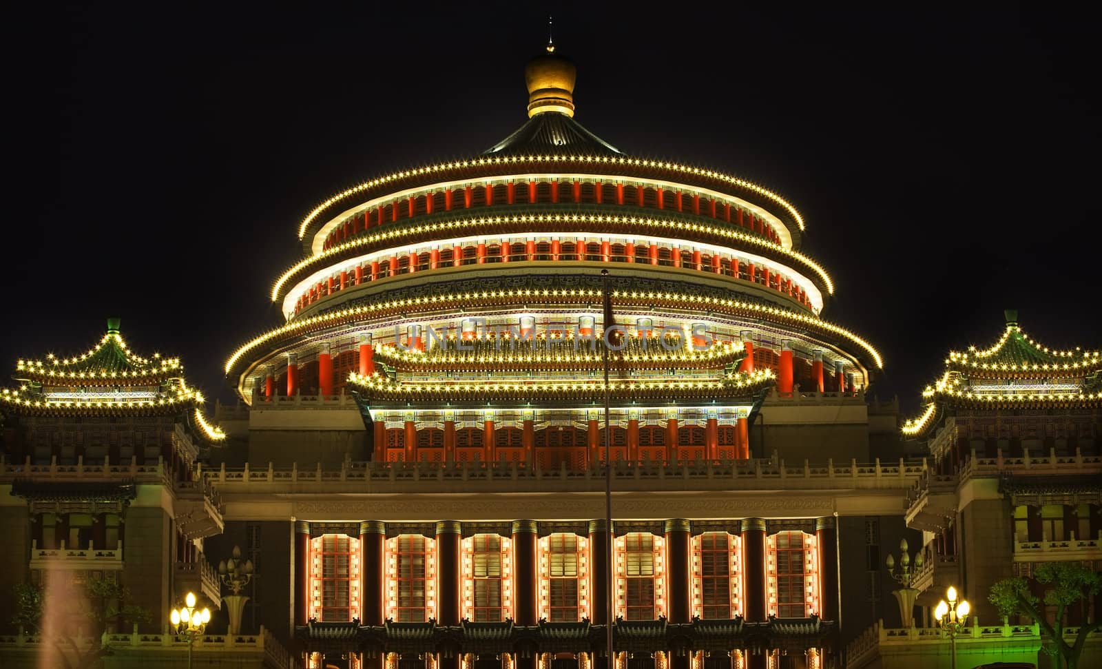 Renmin Square Chongqing Sichuan China at Night by bill_perry