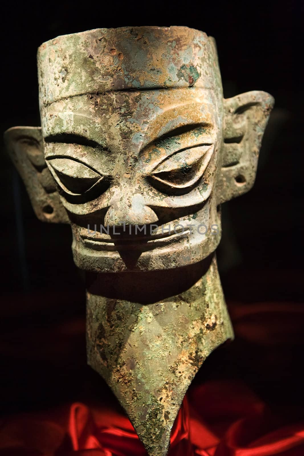 Bronze Three Thousand Year Old Mask Statue Sanxingdui Museum Che by bill_perry